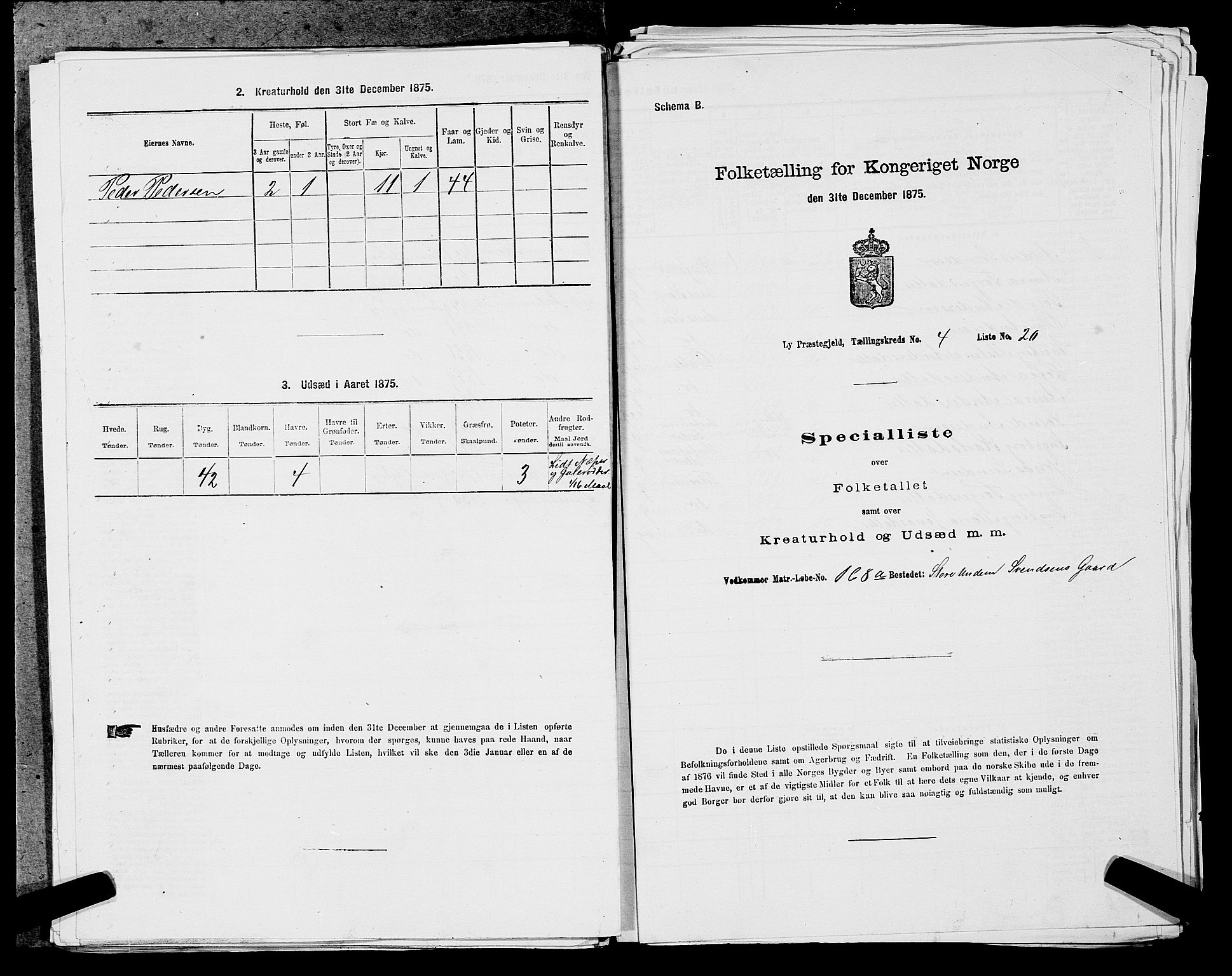 SAST, 1875 census for 1121P Lye, 1875, p. 511