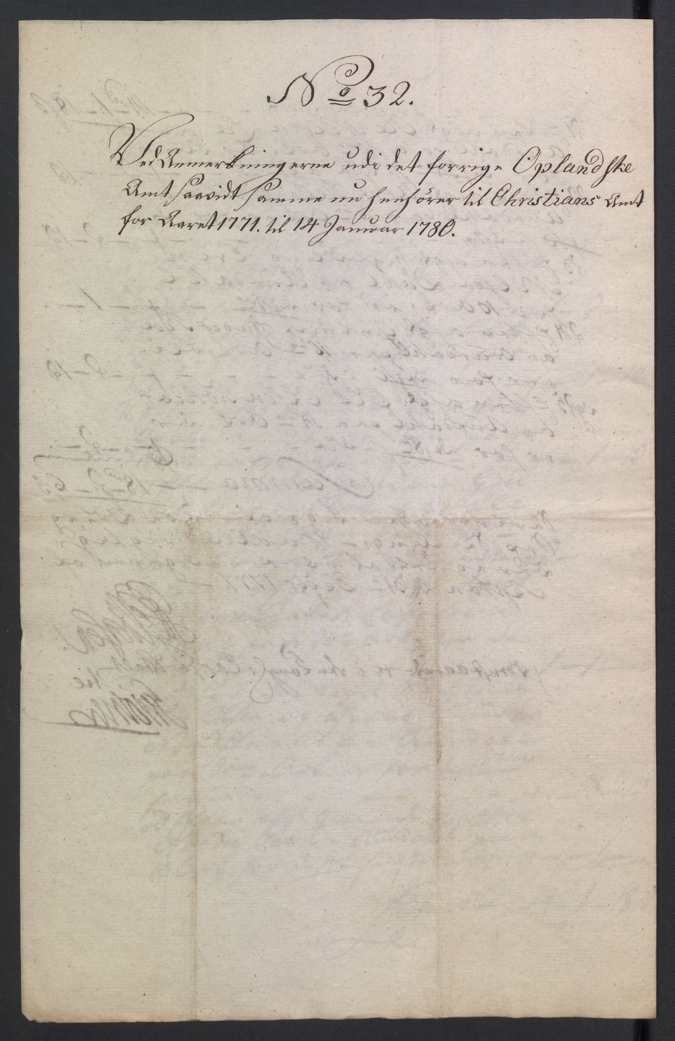 Rentekammeret inntil 1814, Reviderte regnskaper, Mindre regnskaper, AV/RA-EA-4068/Rb/L0014: Opplands amt, 1771-1779, p. 15