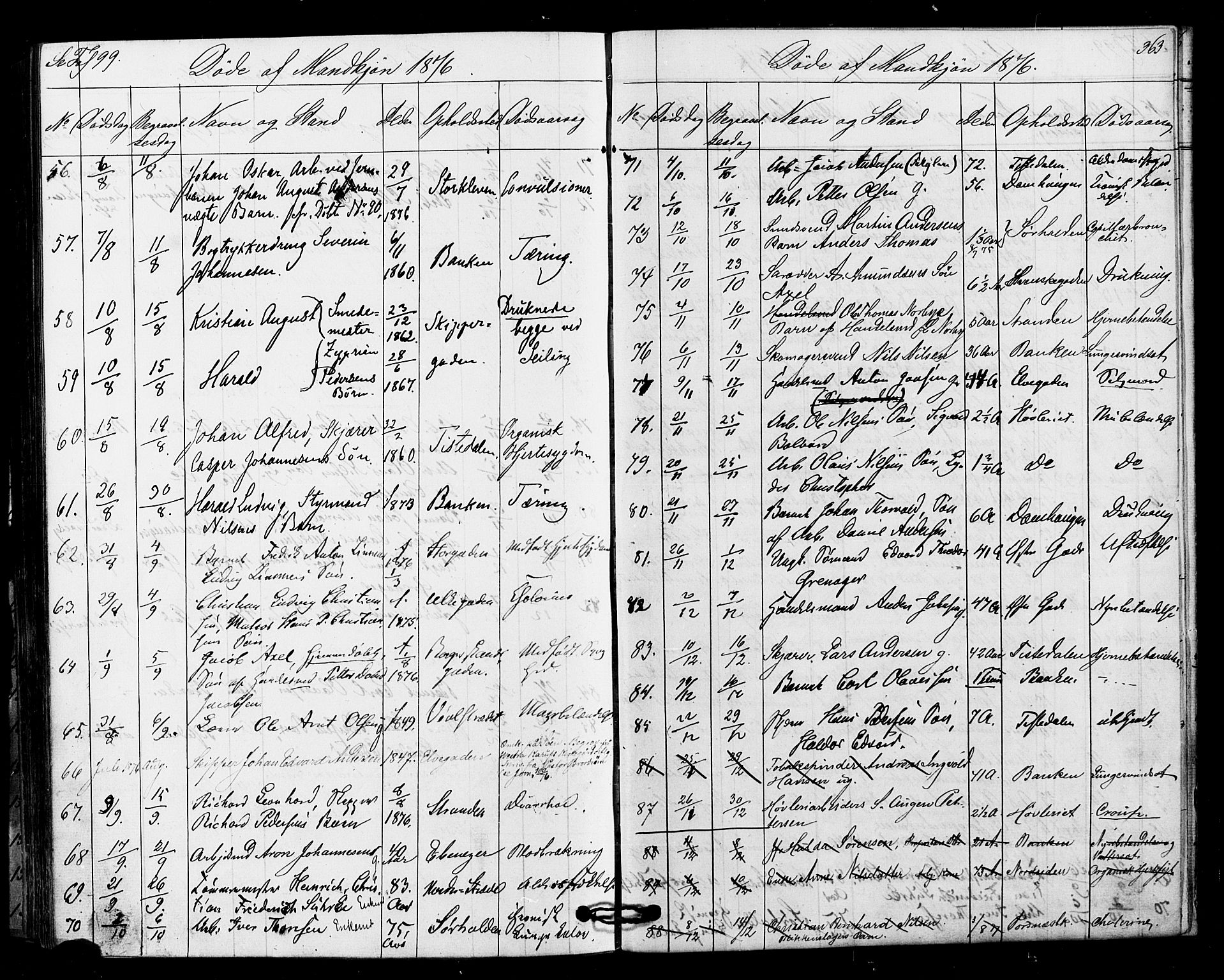 Halden prestekontor Kirkebøker, AV/SAO-A-10909/F/Fa/L0010: Parish register (official) no. I 10, 1866-1877, p. 363