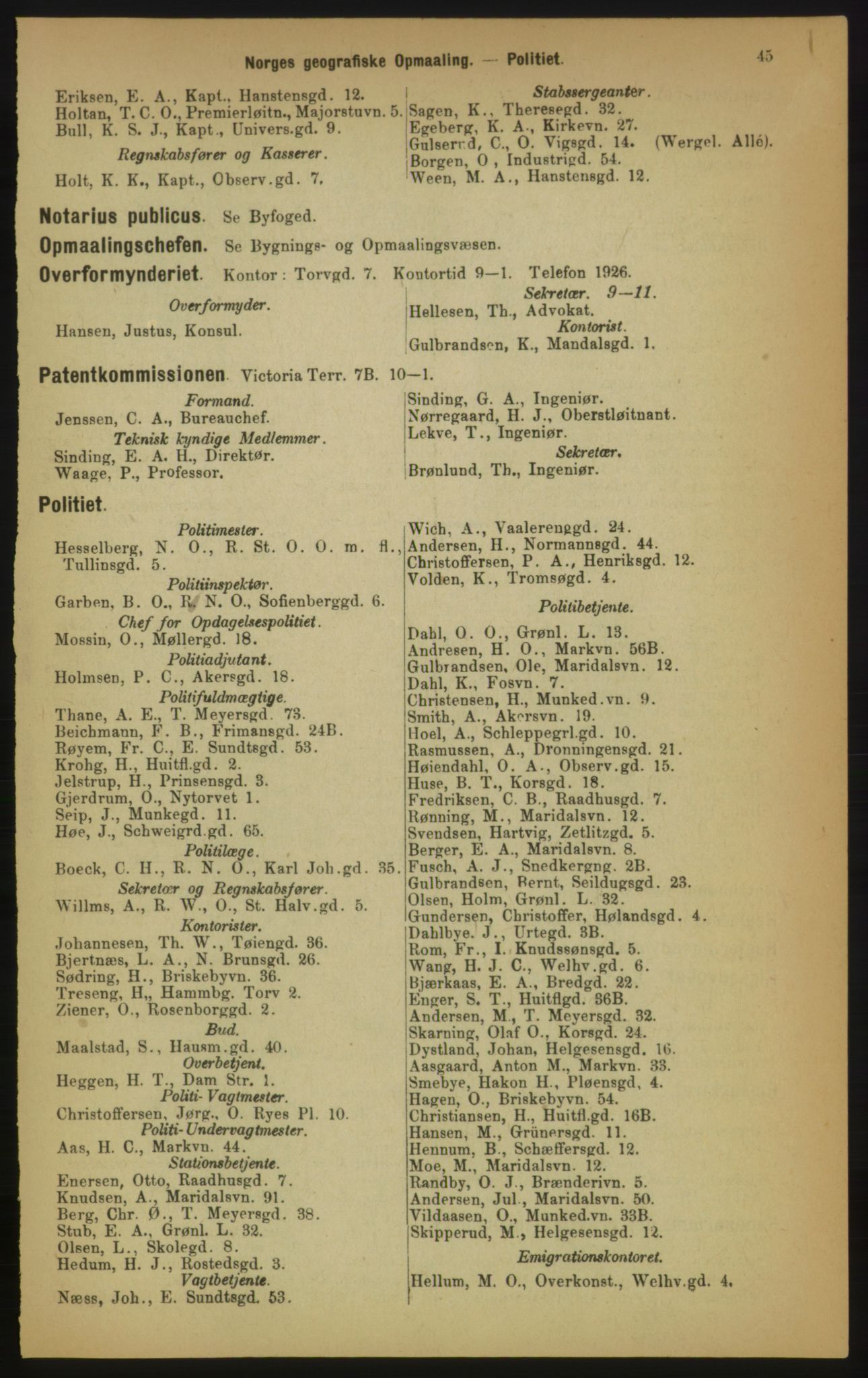 Kristiania/Oslo adressebok, PUBL/-, 1891, p. 45