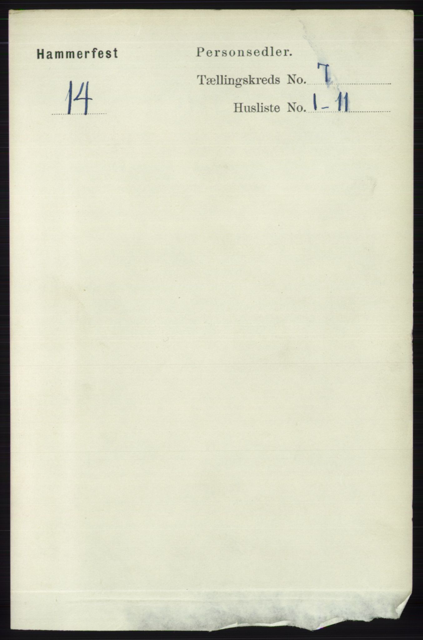 RA, 1891 census for 2001 Hammerfest, 1891, p. 2286