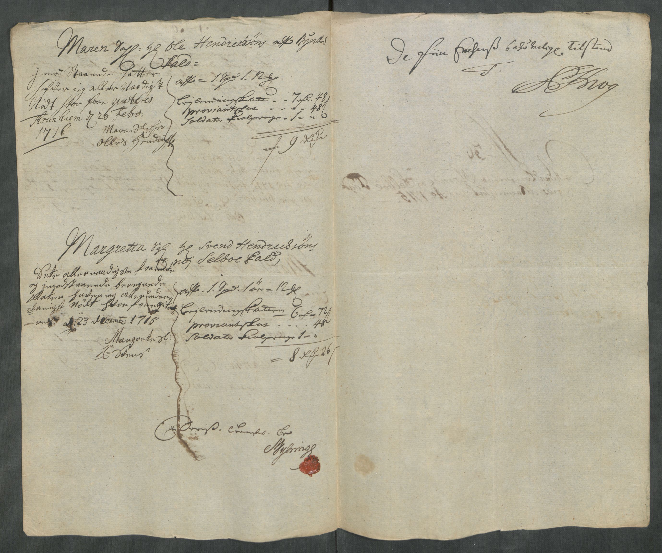 Rentekammeret inntil 1814, Reviderte regnskaper, Fogderegnskap, AV/RA-EA-4092/R61/L4115: Fogderegnskap Strinda og Selbu, 1715-1716, p. 209