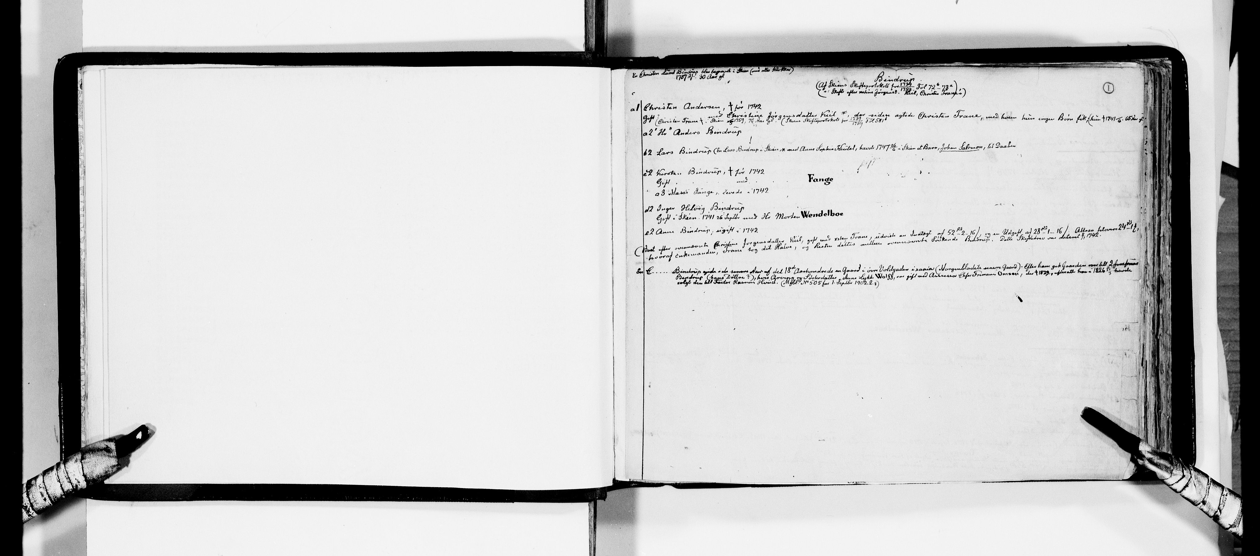 Lassens samlinger, AV/RA-PA-0051/F/Fa/L0006: Personalhistoriske og genealogiske opptegnelser: Bindrup - Bolwig, 1500-1907