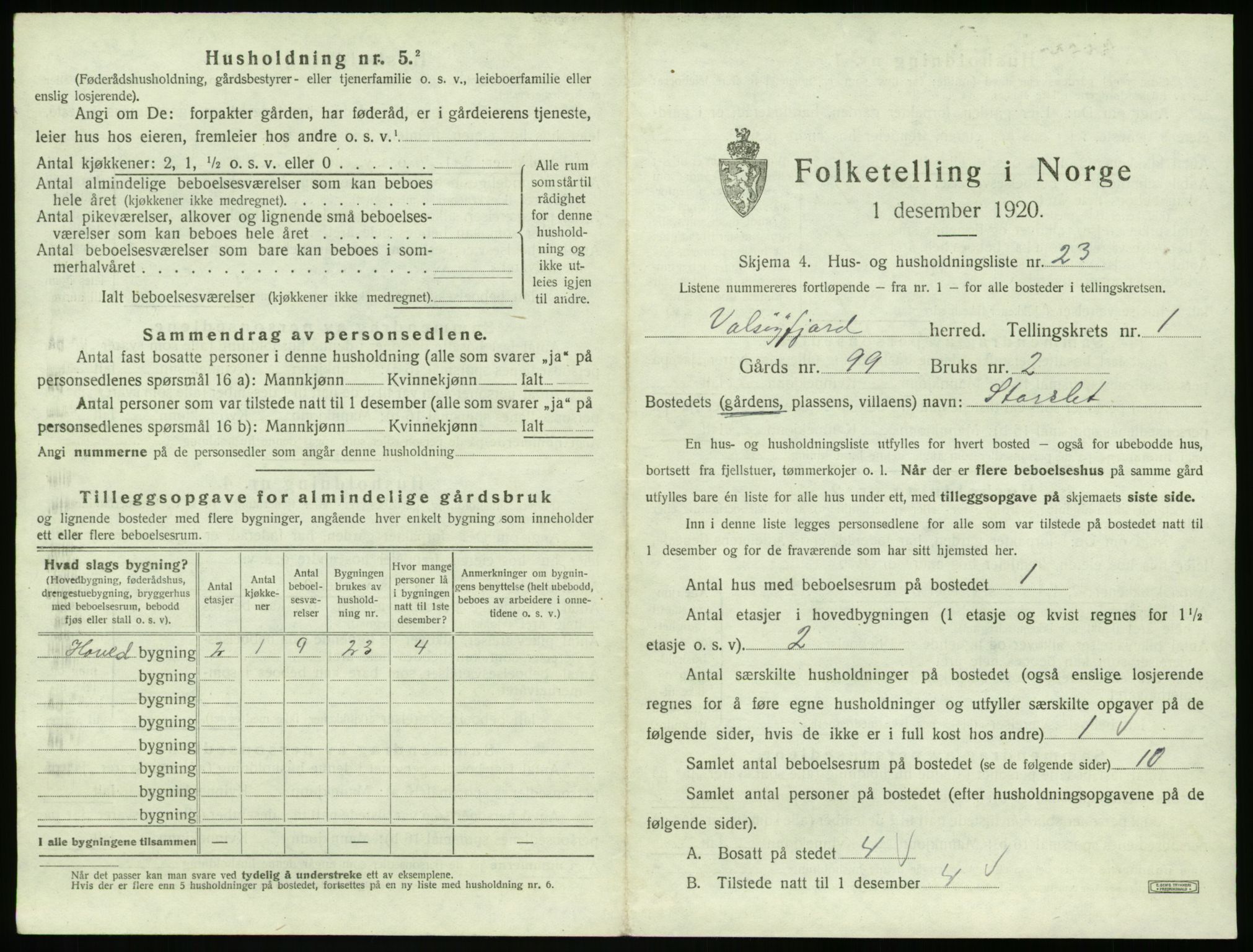 SAT, 1920 census for Valsøyfjord, 1920, p. 75