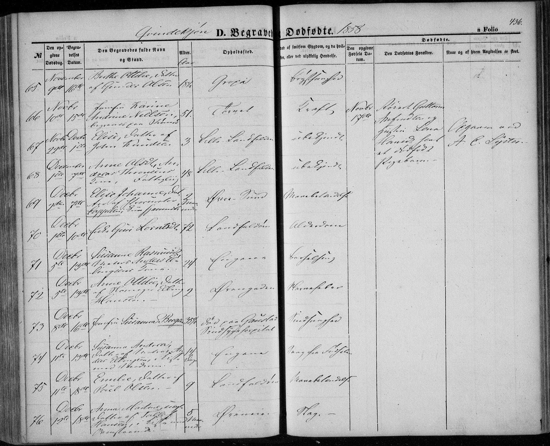 Bragernes kirkebøker, AV/SAKO-A-6/F/Fb/L0002: Parish register (official) no. II 2, 1848-1859, p. 436