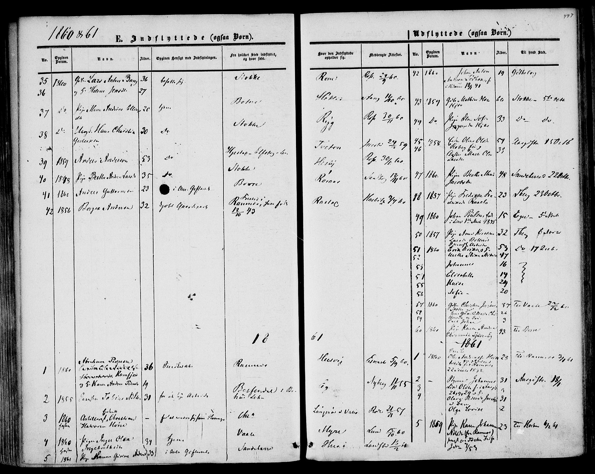 Sem kirkebøker, AV/SAKO-A-5/F/Fa/L0007: Parish register (official) no. I 7, 1856-1865, p. 497