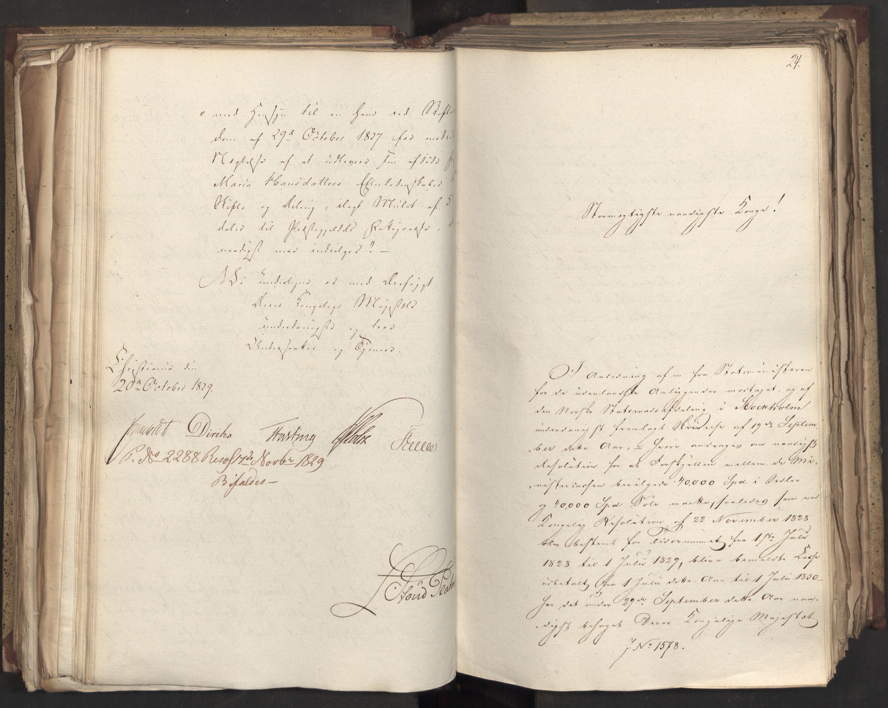 Statsrådsavdelingen i Stockholm, AV/RA-S-1003/D/Da/L0061: Regjeringsinnstillinger nr. 1501-1666, 1829, p. 220