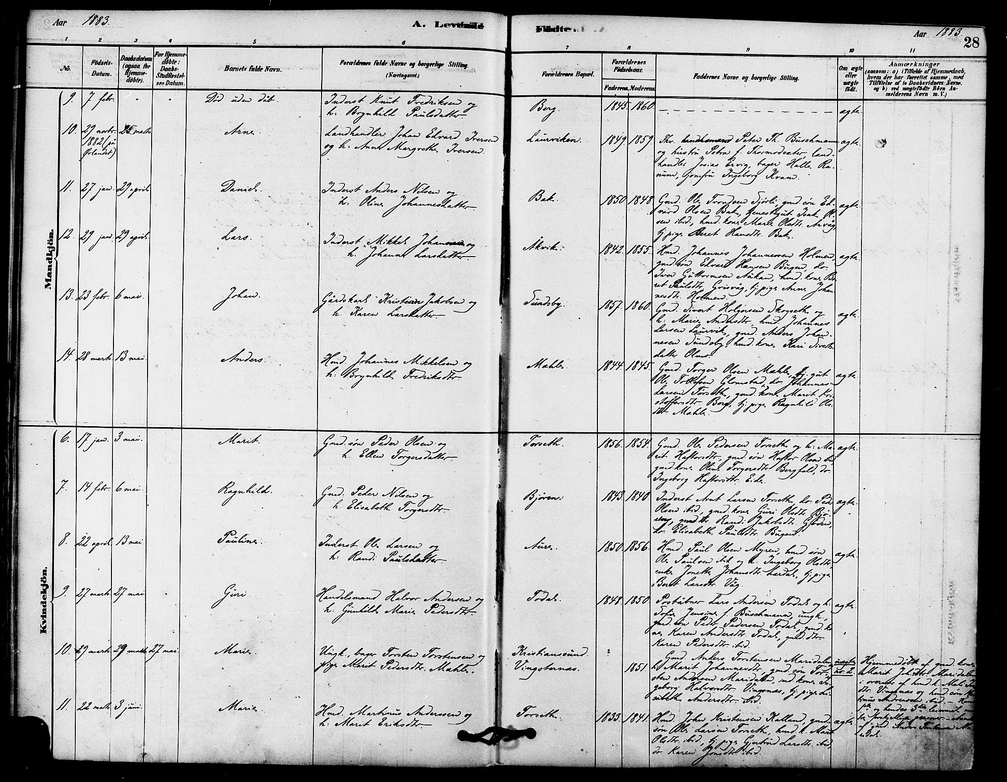 Ministerialprotokoller, klokkerbøker og fødselsregistre - Møre og Romsdal, AV/SAT-A-1454/578/L0906: Parish register (official) no. 578A05, 1878-1886, p. 28