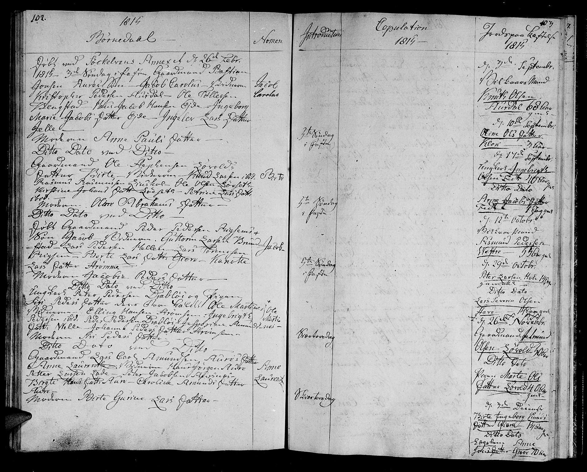 Ministerialprotokoller, klokkerbøker og fødselsregistre - Møre og Romsdal, AV/SAT-A-1454/522/L0309: Parish register (official) no. 522A04, 1810-1816, p. 102-103