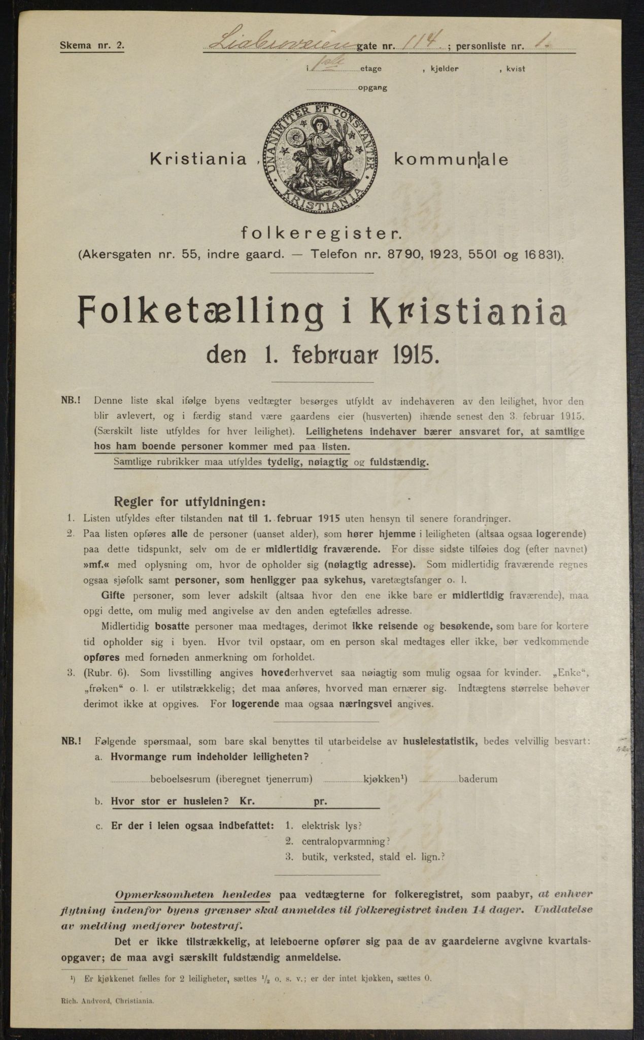 OBA, Municipal Census 1915 for Kristiania, 1915, p. 57723