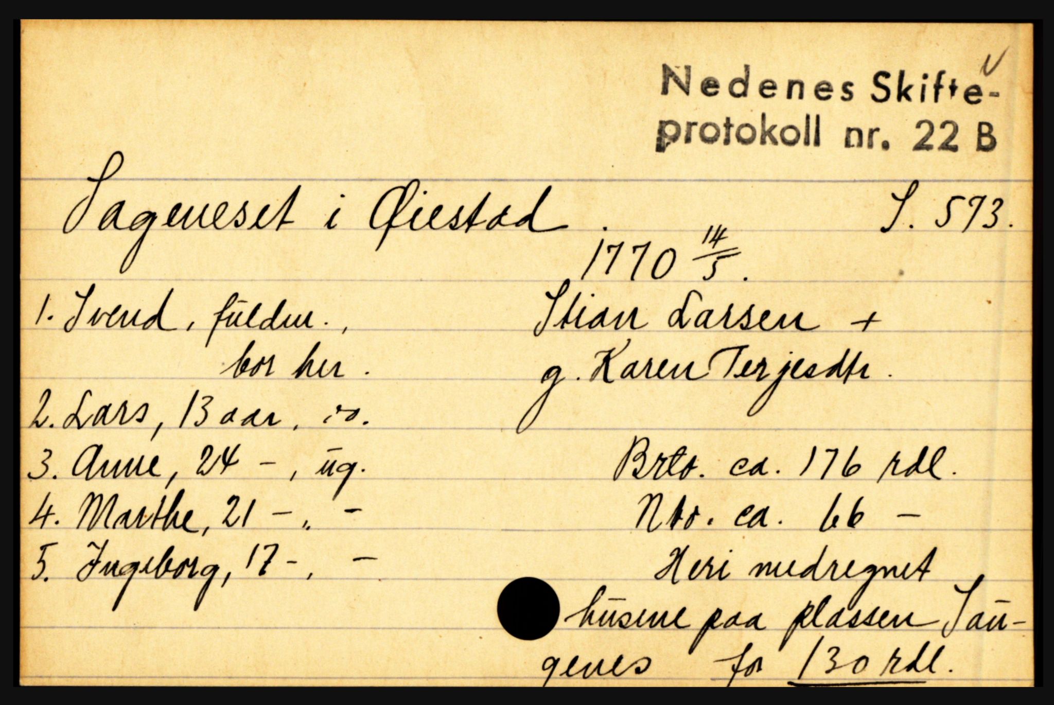 Nedenes sorenskriveri før 1824, AV/SAK-1221-0007/H, p. 25125