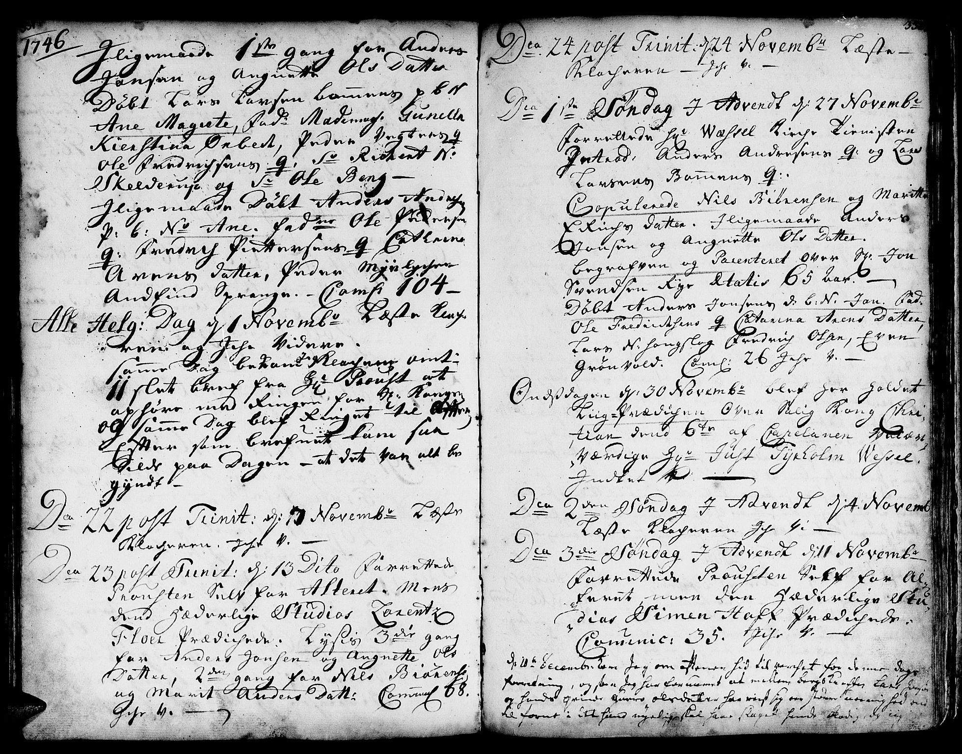 Ministerialprotokoller, klokkerbøker og fødselsregistre - Sør-Trøndelag, AV/SAT-A-1456/671/L0839: Parish register (official) no. 671A01, 1730-1755, p. 331-332