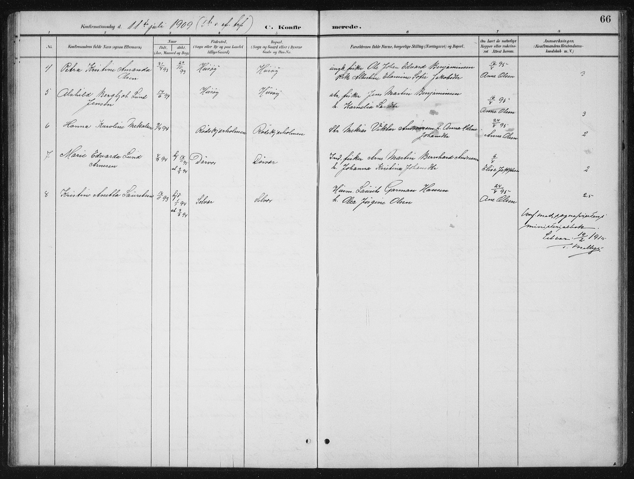 Ministerialprotokoller, klokkerbøker og fødselsregistre - Nordland, SAT/A-1459/840/L0583: Parish register (copy) no. 840C03, 1901-1933, p. 66