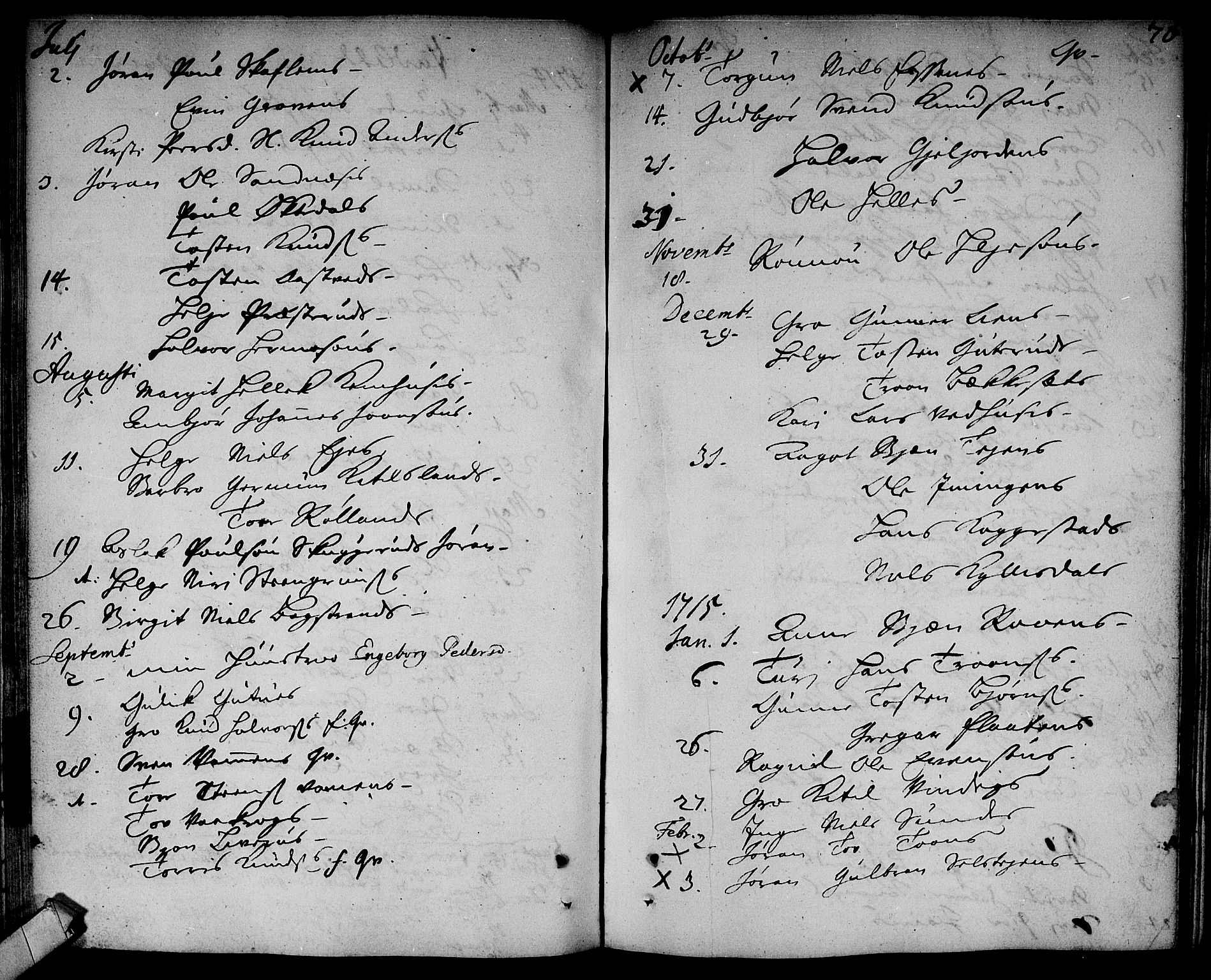 Rollag kirkebøker, SAKO/A-240/F/Fa/L0002: Parish register (official) no. I 2, 1714-1742, p. 76