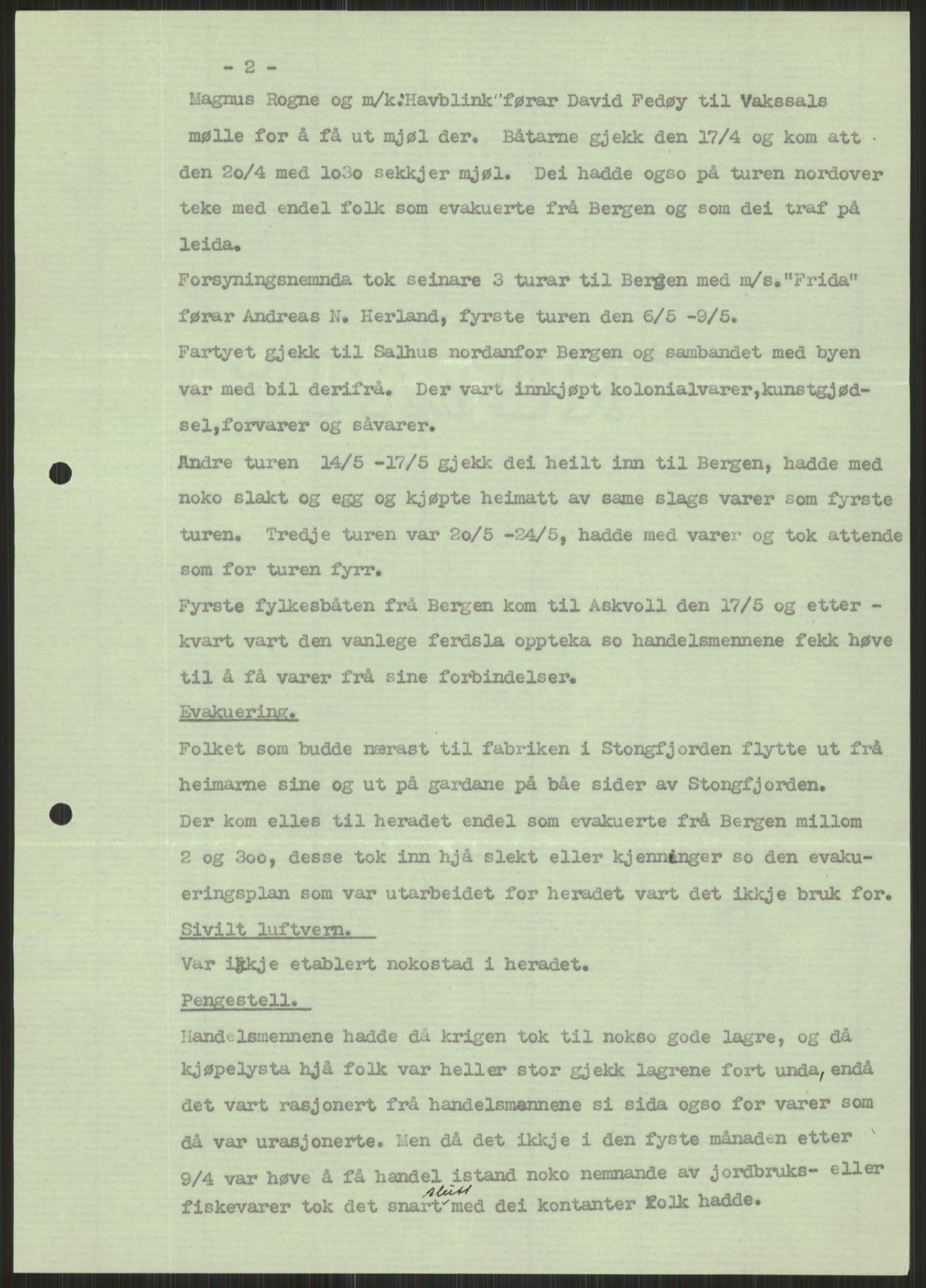 Forsvaret, Forsvarets krigshistoriske avdeling, RA/RAFA-2017/Y/Ya/L0015: II-C-11-31 - Fylkesmenn.  Rapporter om krigsbegivenhetene 1940., 1940, p. 502