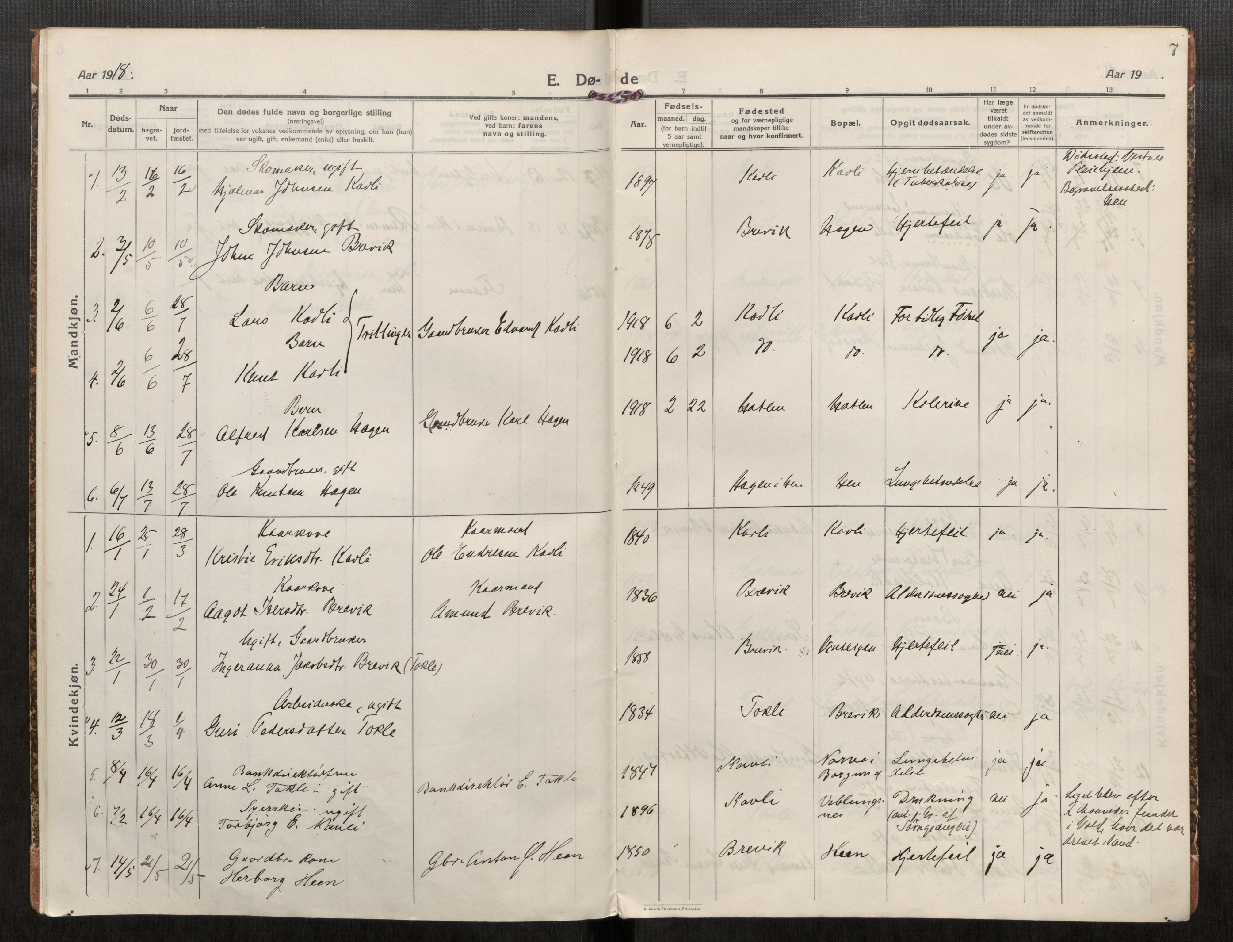 Ministerialprotokoller, klokkerbøker og fødselsregistre - Møre og Romsdal, AV/SAT-A-1454/545/L0595: Parish register (official) no. 545A05, 1915-1921, p. 7