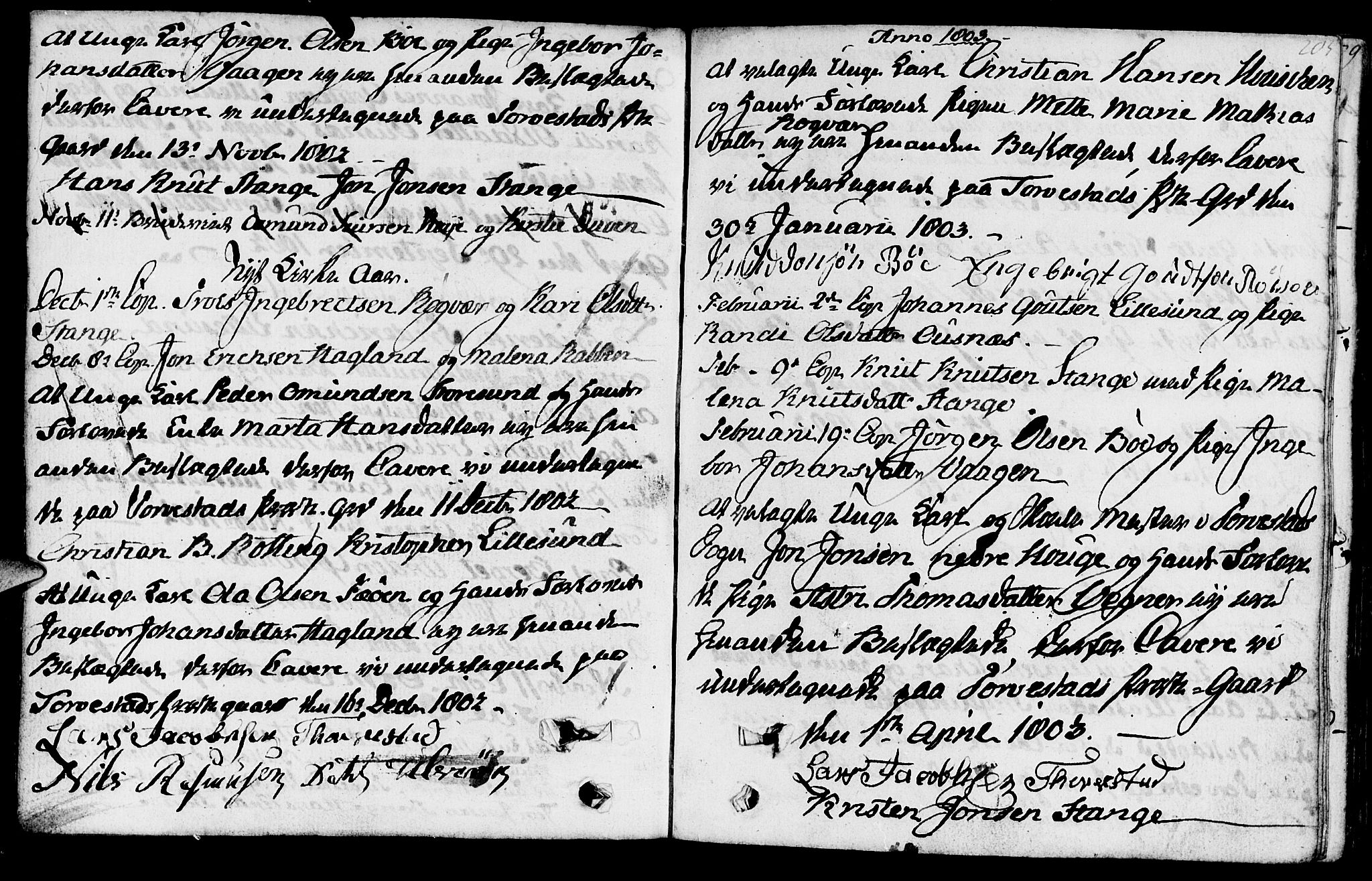 Torvastad sokneprestkontor, SAST/A -101857/H/Ha/Haa/L0002: Parish register (official) no. A 2, 1801-1817, p. 205