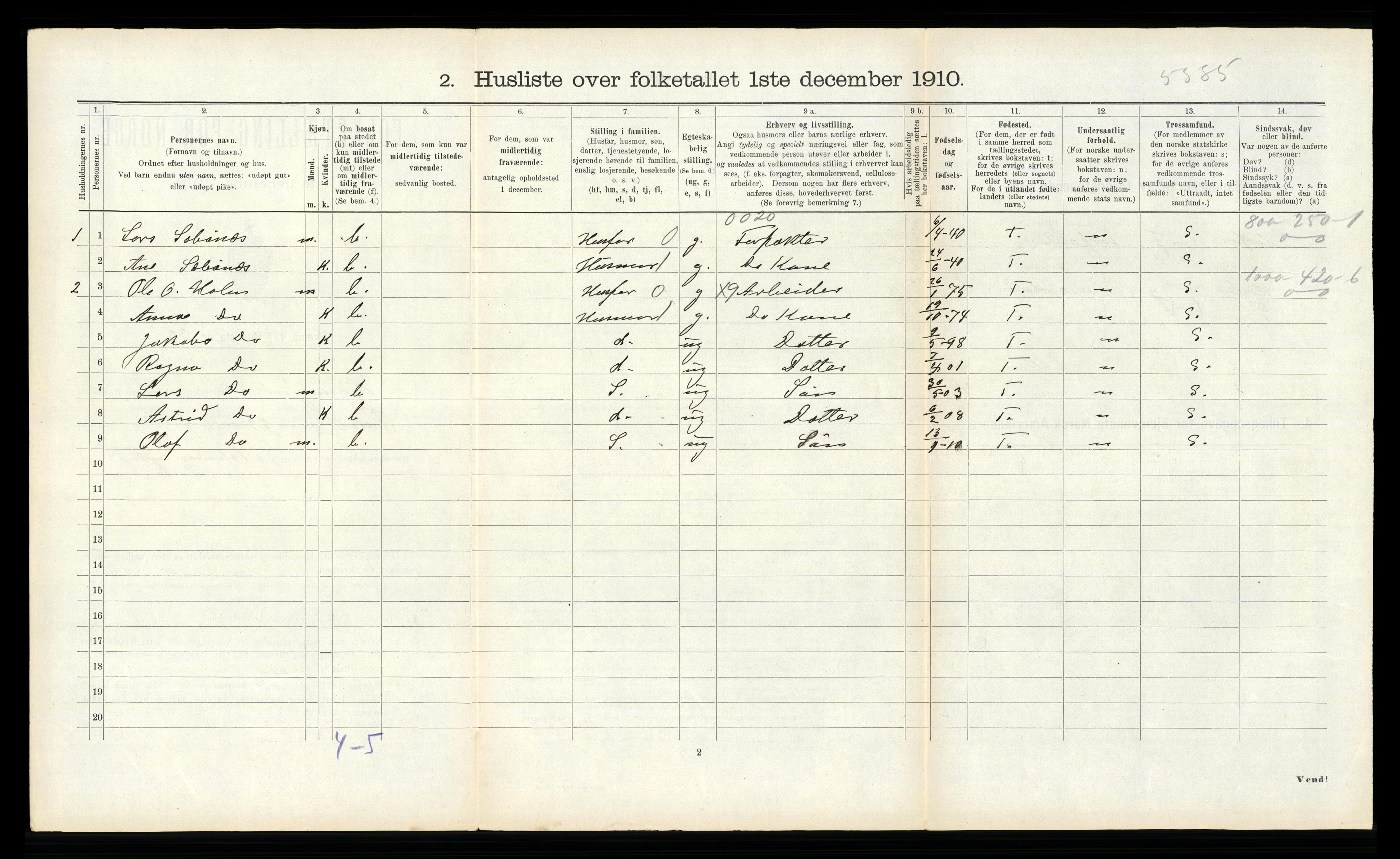 RA, 1910 census for Hjørundfjord, 1910, p. 549