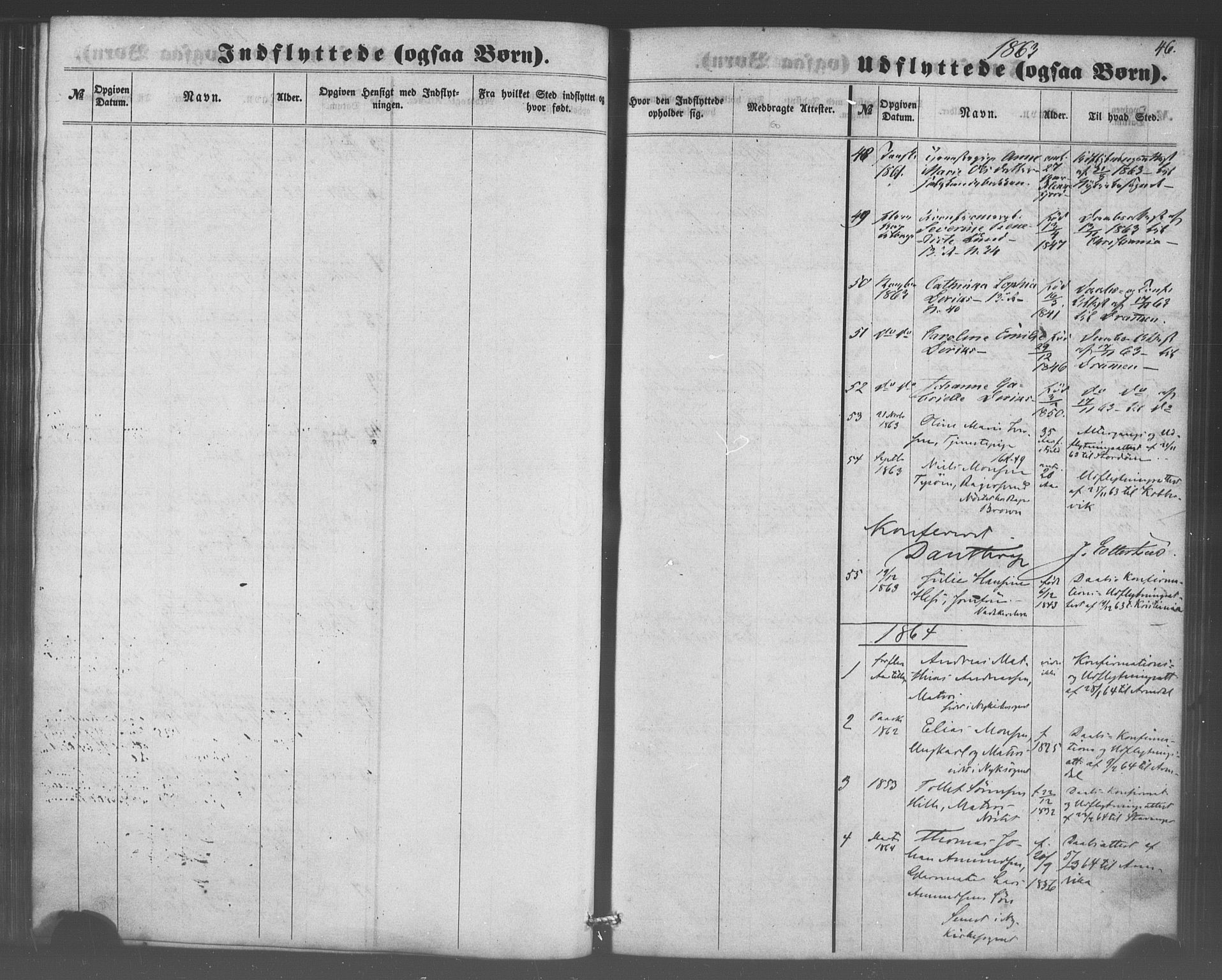 Domkirken sokneprestembete, SAB/A-74801/H/Haa/L0048: Parish register (official) no. F 3, 1858-1874, p. 46