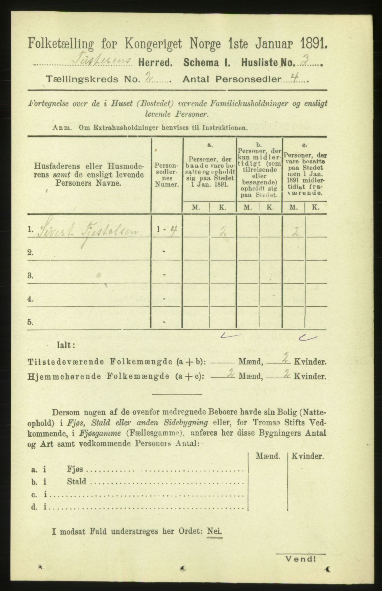 RA, 1891 census for 1572 Tustna, 1891, p. 644