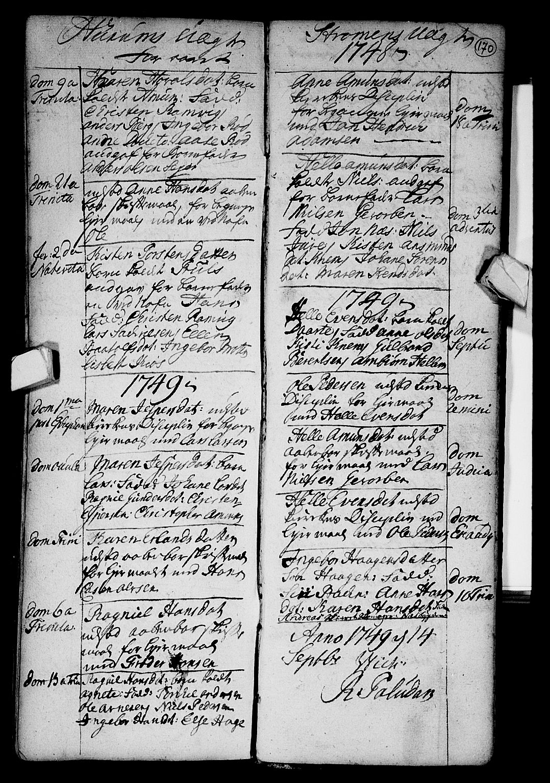 Hurum kirkebøker, SAKO/A-229/F/Fa/L0002: Parish register (official) no. 2, 1733-1757, p. 170