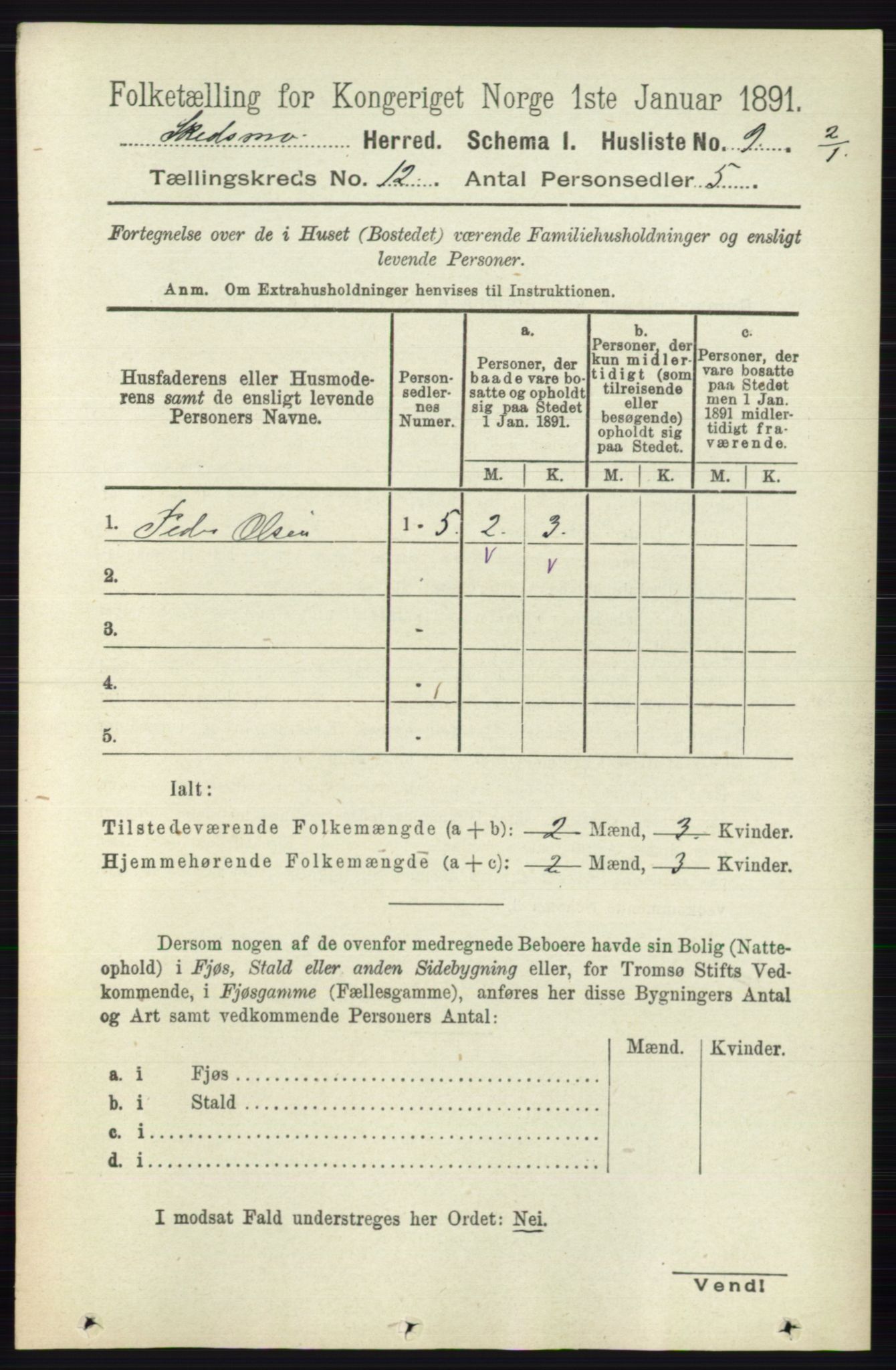 RA, 1891 census for 0231 Skedsmo, 1891, p. 6697