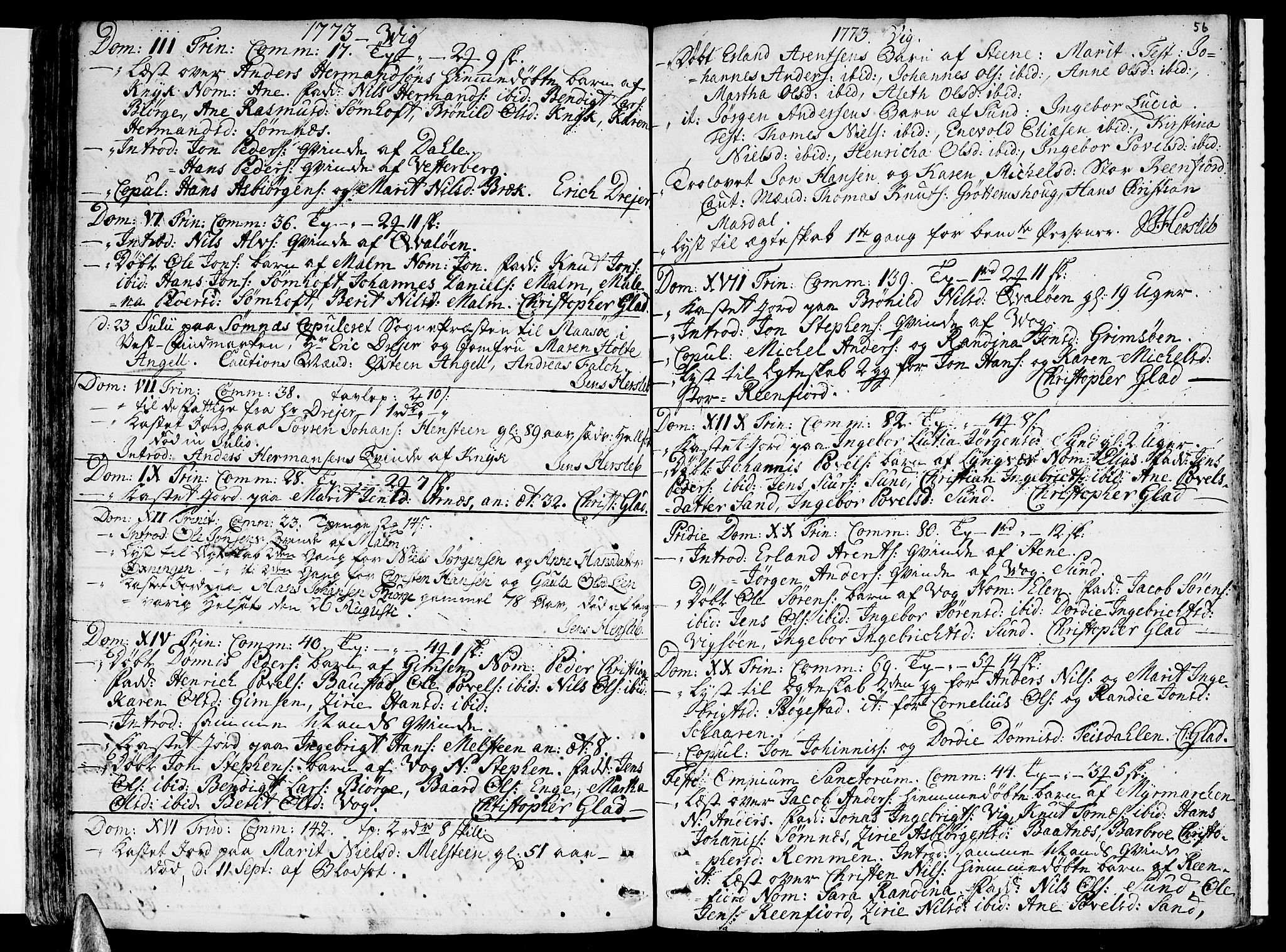 Ministerialprotokoller, klokkerbøker og fødselsregistre - Nordland, AV/SAT-A-1459/812/L0173: Parish register (official) no. 812A02, 1752-1800, p. 56