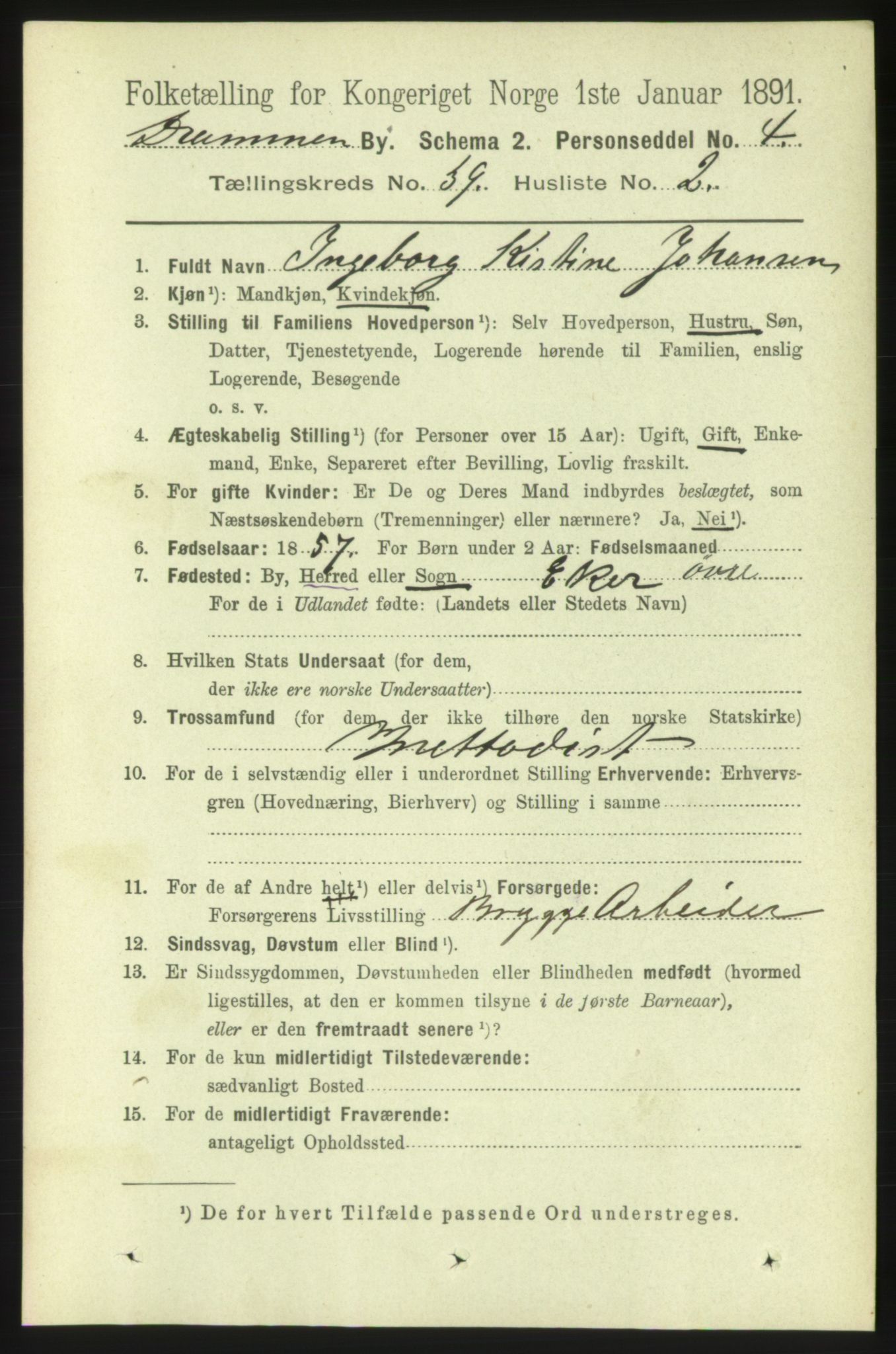 RA, 1891 census for 0602 Drammen, 1891, p. 23308