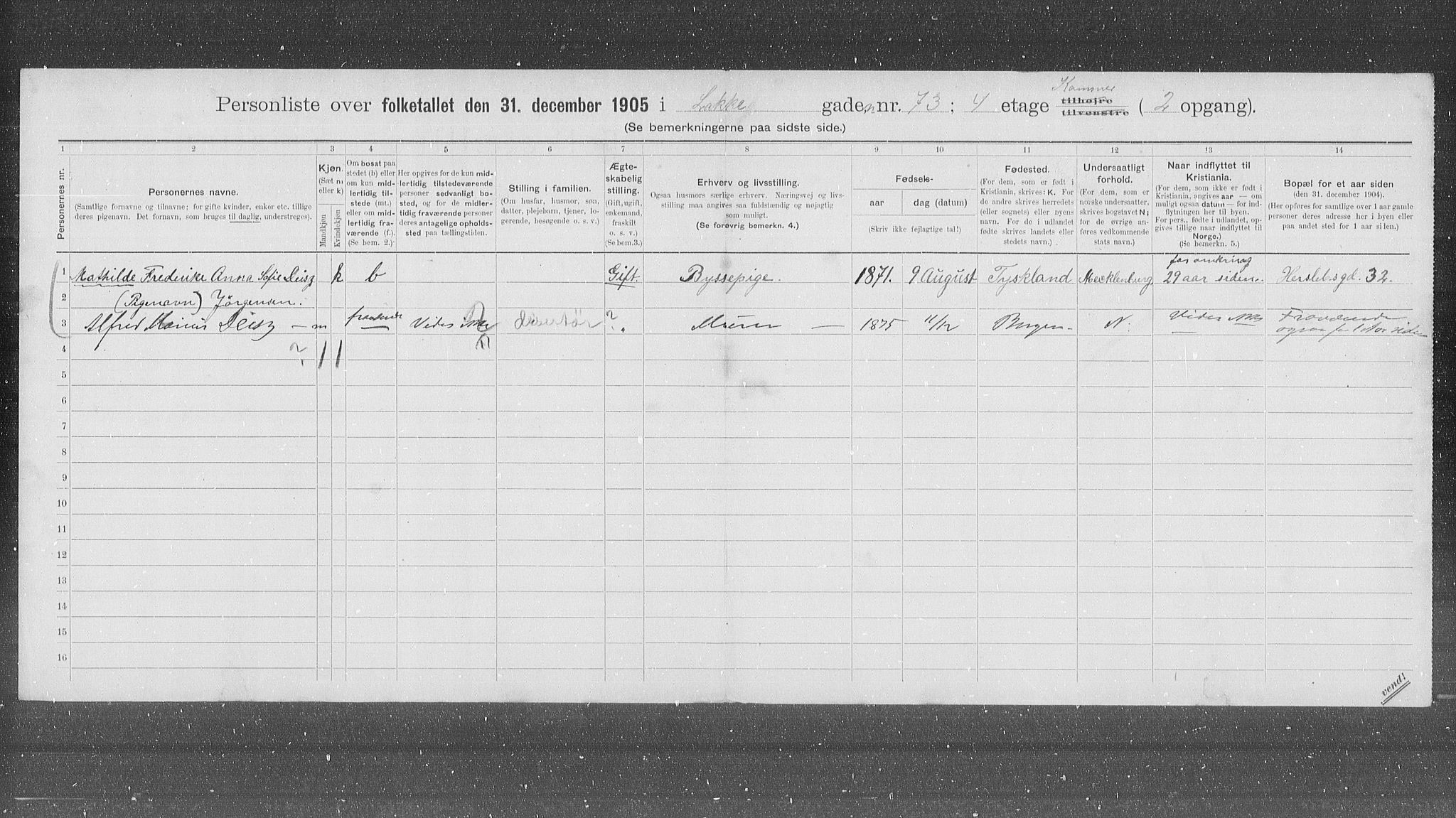 OBA, Municipal Census 1905 for Kristiania, 1905, p. 29503