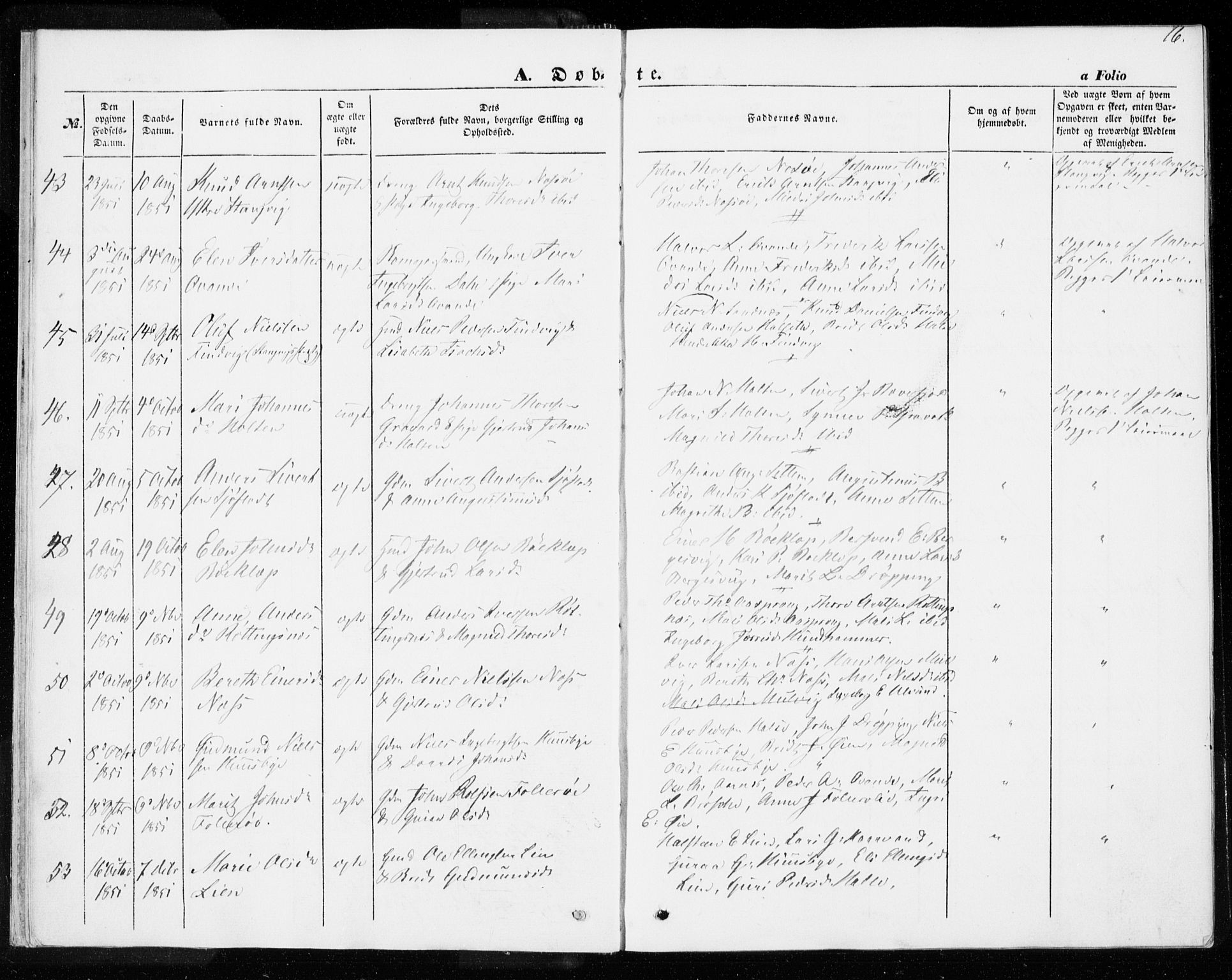 Ministerialprotokoller, klokkerbøker og fødselsregistre - Møre og Romsdal, SAT/A-1454/592/L1026: Parish register (official) no. 592A04, 1849-1867, p. 16
