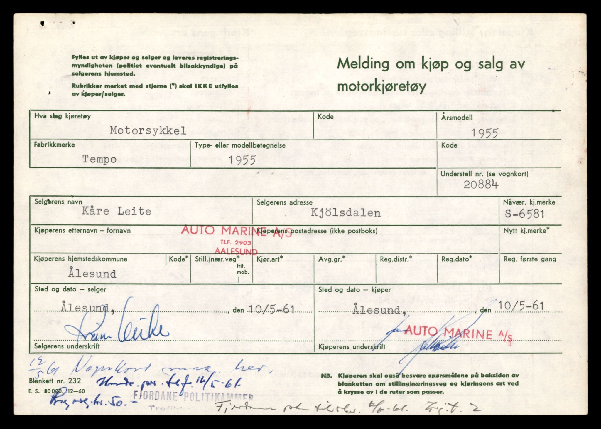 Møre og Romsdal vegkontor - Ålesund trafikkstasjon, AV/SAT-A-4099/F/Fe/L0040: Registreringskort for kjøretøy T 13531 - T 13709, 1927-1998, p. 186