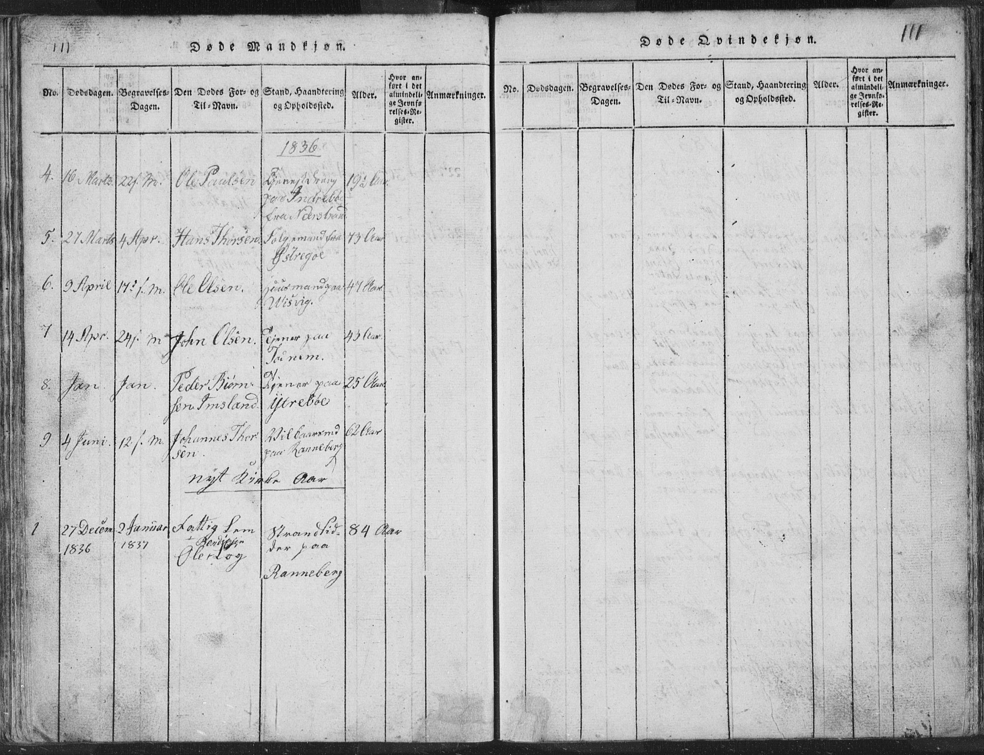 Hetland sokneprestkontor, SAST/A-101826/30/30BA/L0001: Parish register (official) no. A 1, 1816-1856, p. 111
