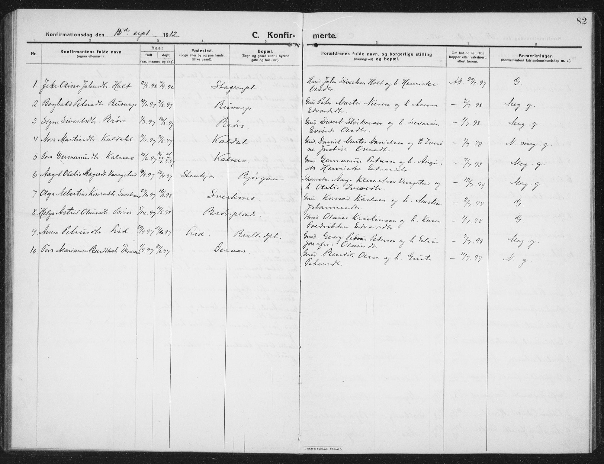 Ministerialprotokoller, klokkerbøker og fødselsregistre - Nord-Trøndelag, SAT/A-1458/742/L0413: Parish register (copy) no. 742C04, 1911-1938, p. 82