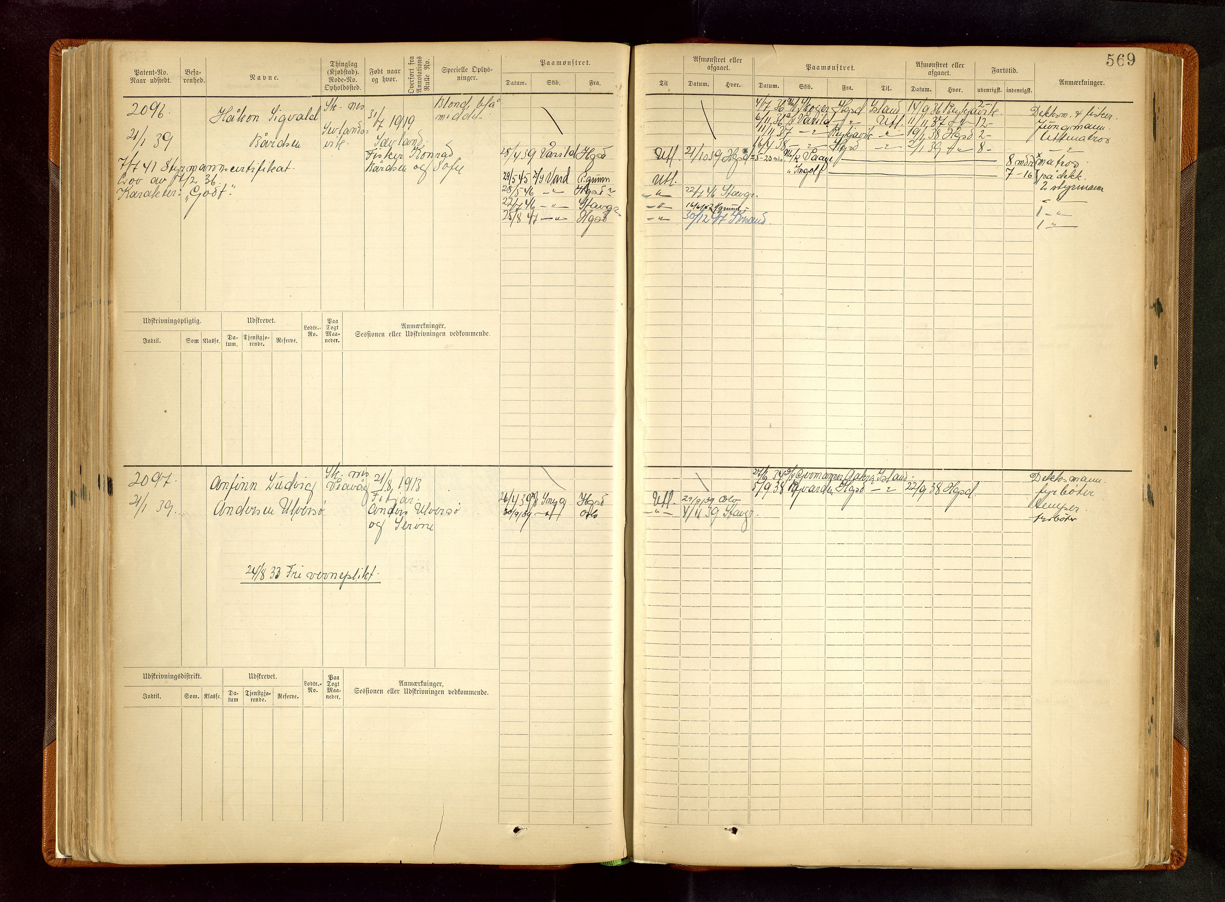 Haugesund sjømannskontor, AV/SAST-A-102007/F/Fb/Fbb/L0002: Sjøfartsrulle Skudenes kretsnr. 959-2439, 1860-1948, p. 569