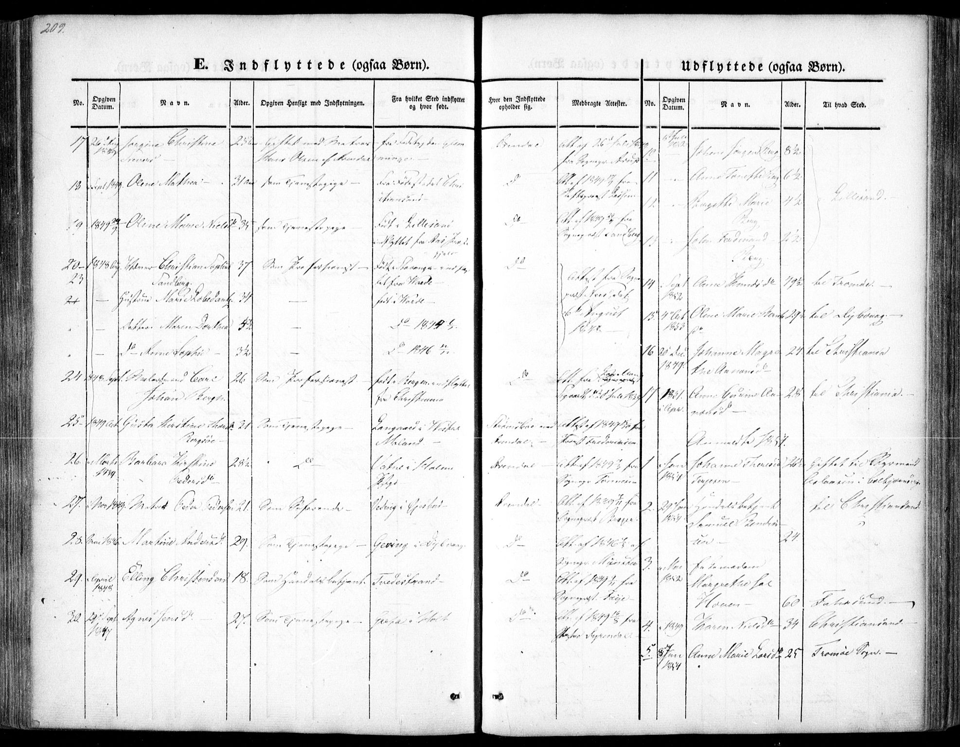 Arendal sokneprestkontor, Trefoldighet, SAK/1111-0040/F/Fa/L0005: Parish register (official) no. A 5, 1838-1854, p. 309