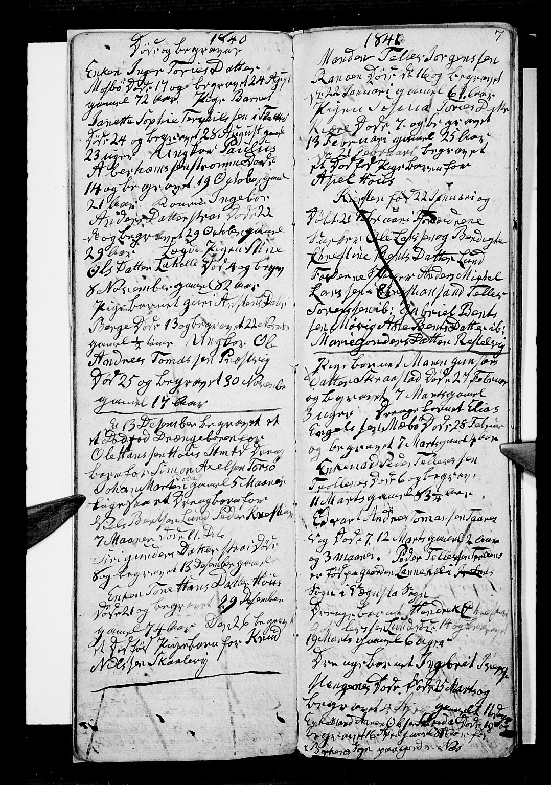 Oddernes sokneprestkontor, SAK/1111-0033/F/Fb/Fba/L0004: Parish register (copy) no. B 4, 1837-1846, p. 7