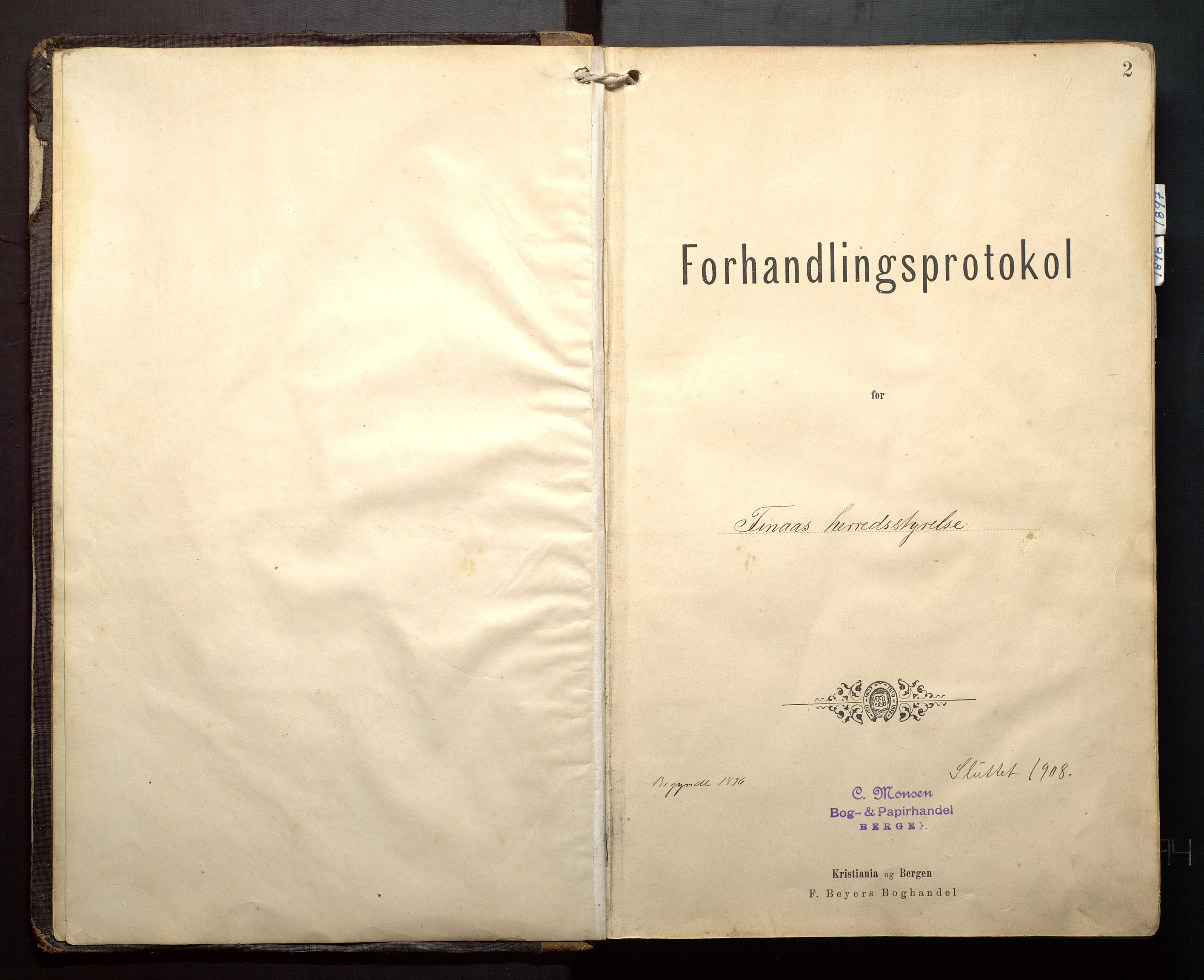 Finnaas kommune. Formannskapet, IKAH/1218a-021/A/Aa/L0003: Møtebok for formannskap, heradsstyre og soknestyre, 1896-1908, p. 2