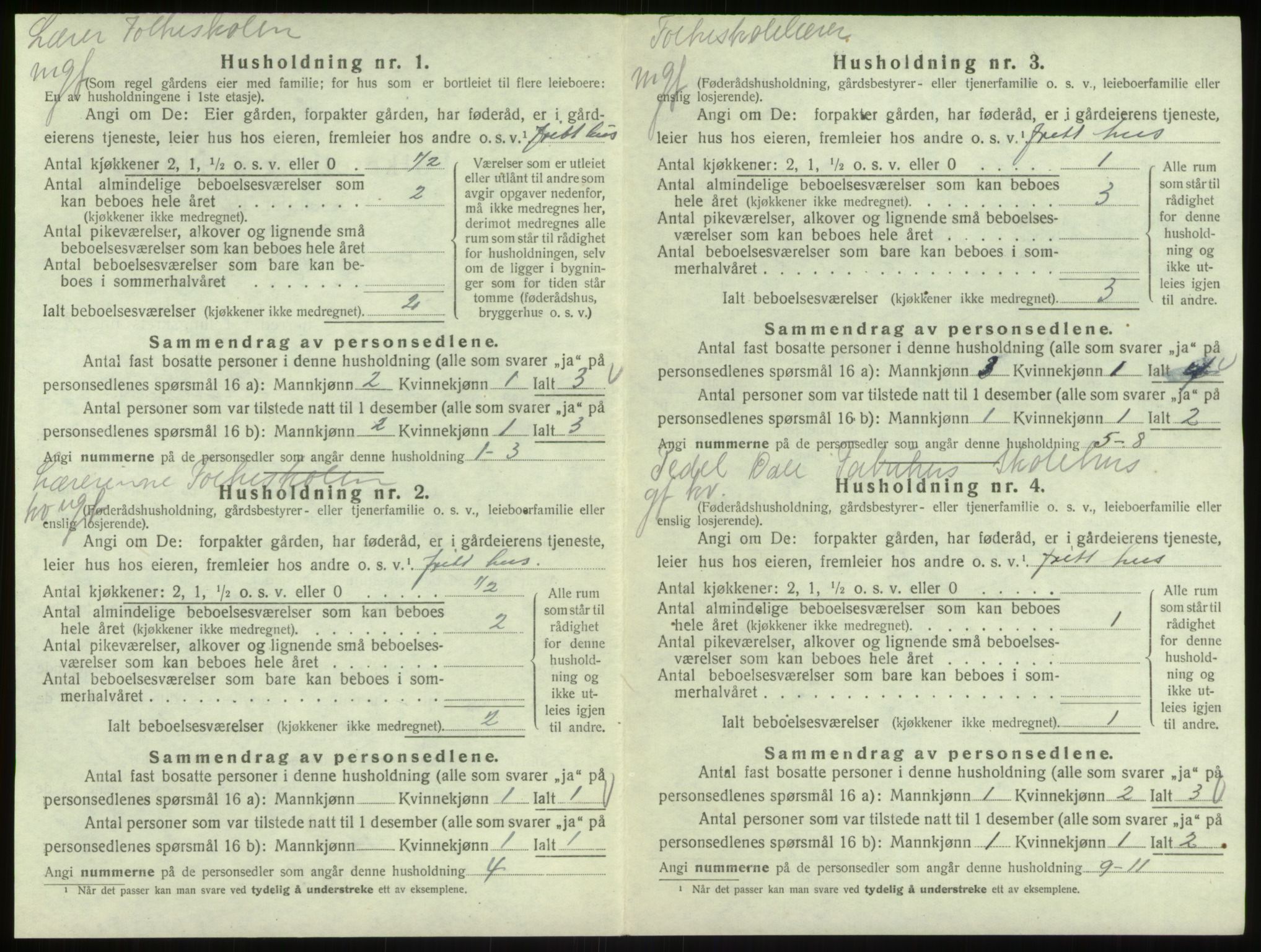 SAB, 1920 census for Bruvik, 1920, p. 608