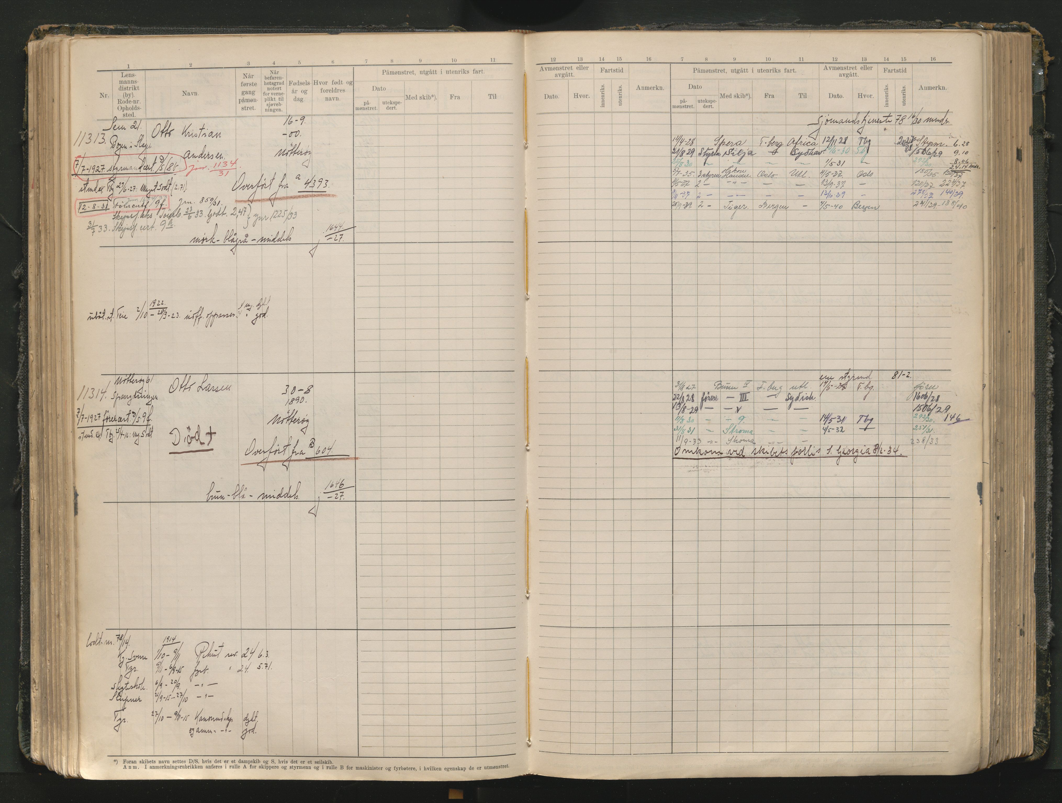 Tønsberg innrulleringskontor, AV/SAKO-A-786/F/Fc/Fcb/L0012: Hovedrulle Patent nr. 10828-12216, 1925-1948