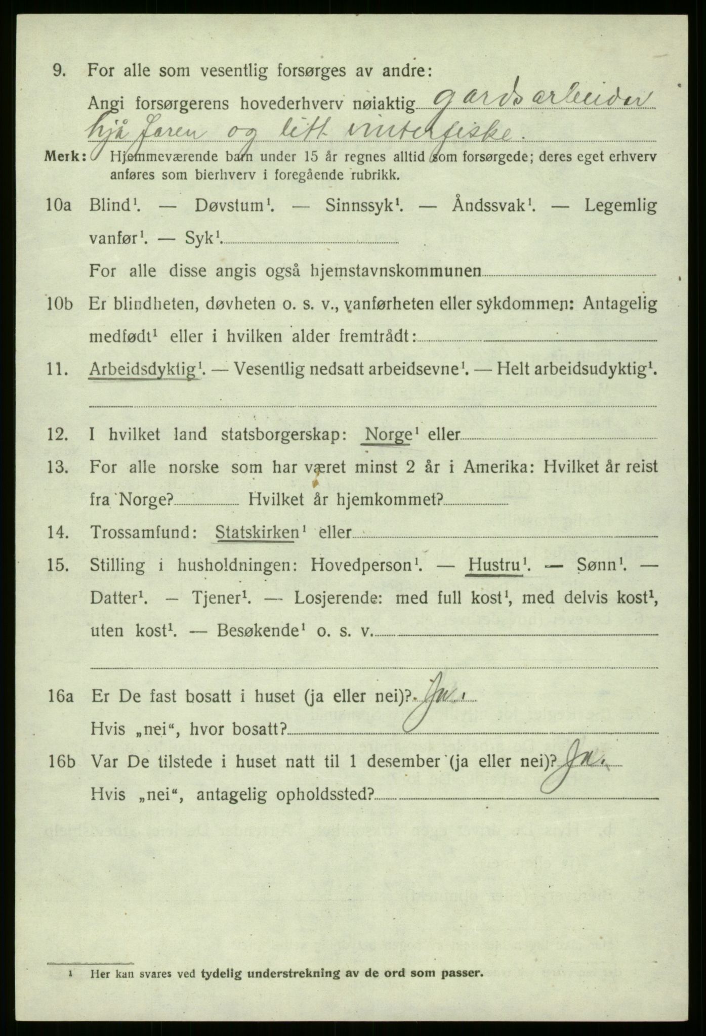 SAB, 1920 census for Eid, 1920, p. 2025