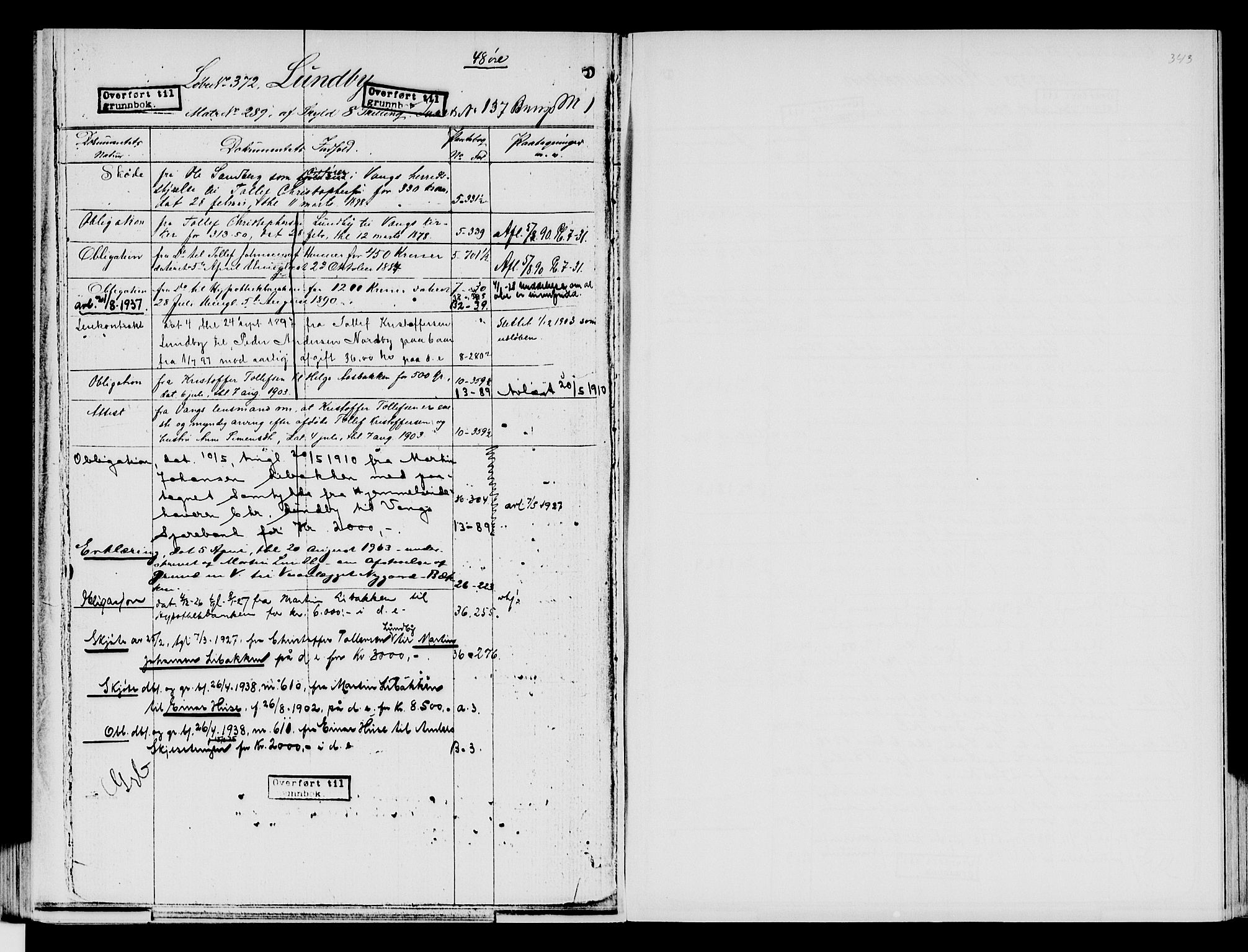 Nord-Hedmark sorenskriveri, SAH/TING-012/H/Ha/Had/Hade/L0001B: Mortgage register no. 4.1b, 1871-1940, p. 343