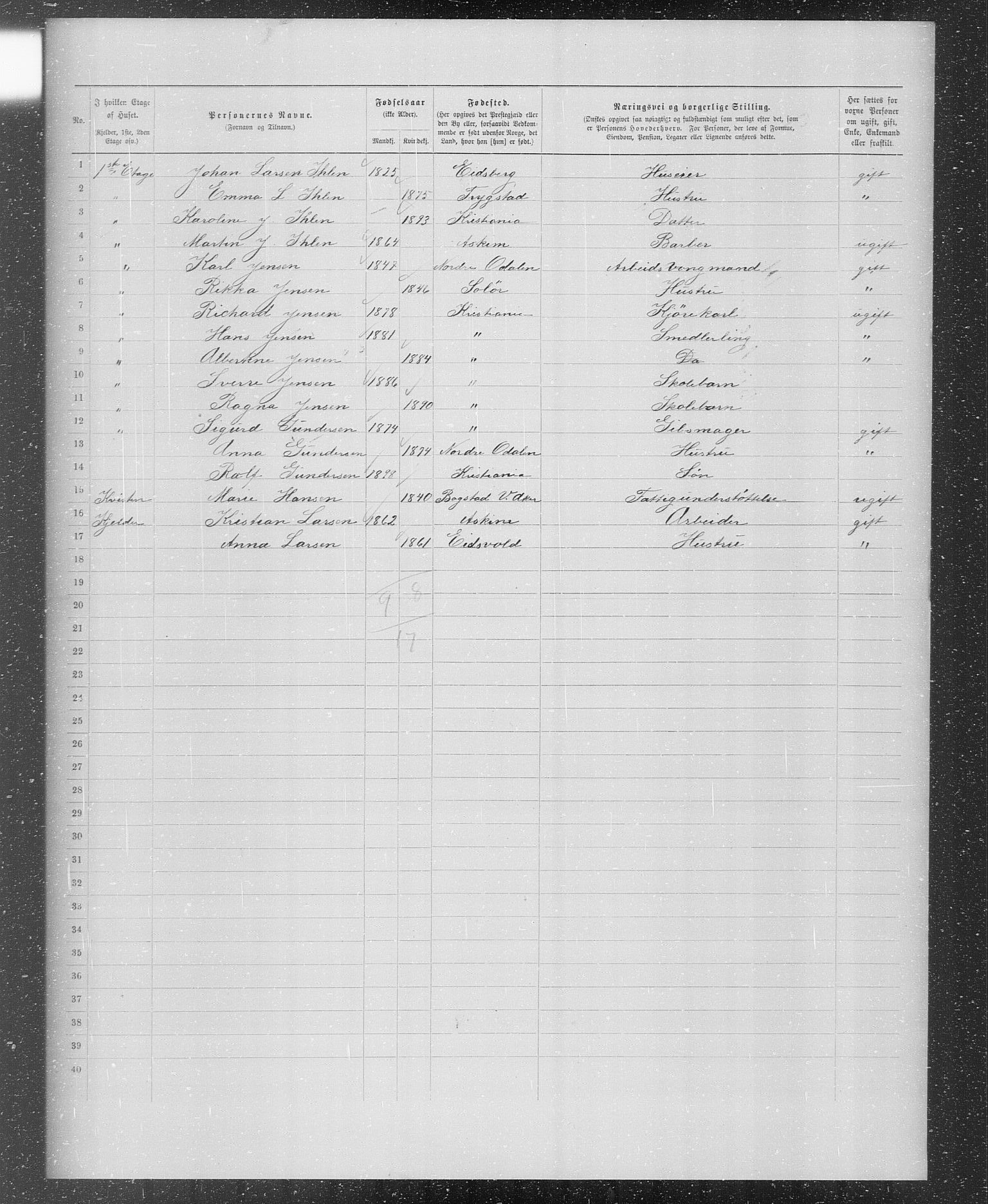 OBA, Municipal Census 1899 for Kristiania, 1899, p. 694