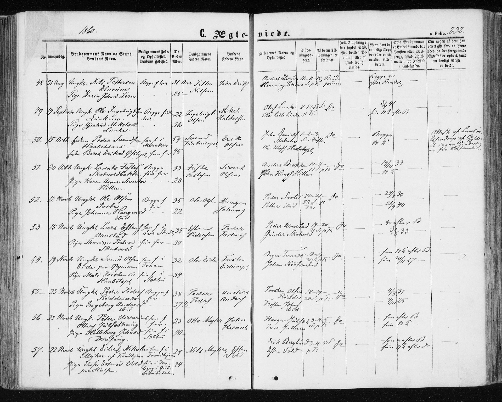 Ministerialprotokoller, klokkerbøker og fødselsregistre - Nord-Trøndelag, AV/SAT-A-1458/709/L0075: Parish register (official) no. 709A15, 1859-1870, p. 232