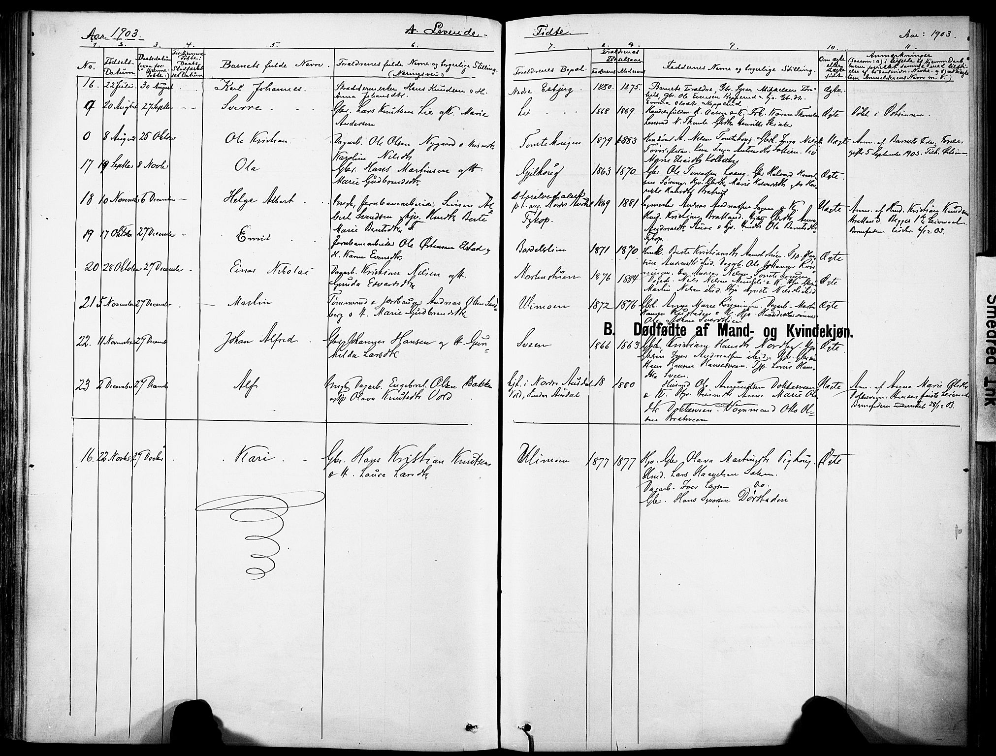 Nordre Land prestekontor, SAH/PREST-124/H/Ha/Haa/L0005: Parish register (official) no. 5, 1882-1903, p. 69b