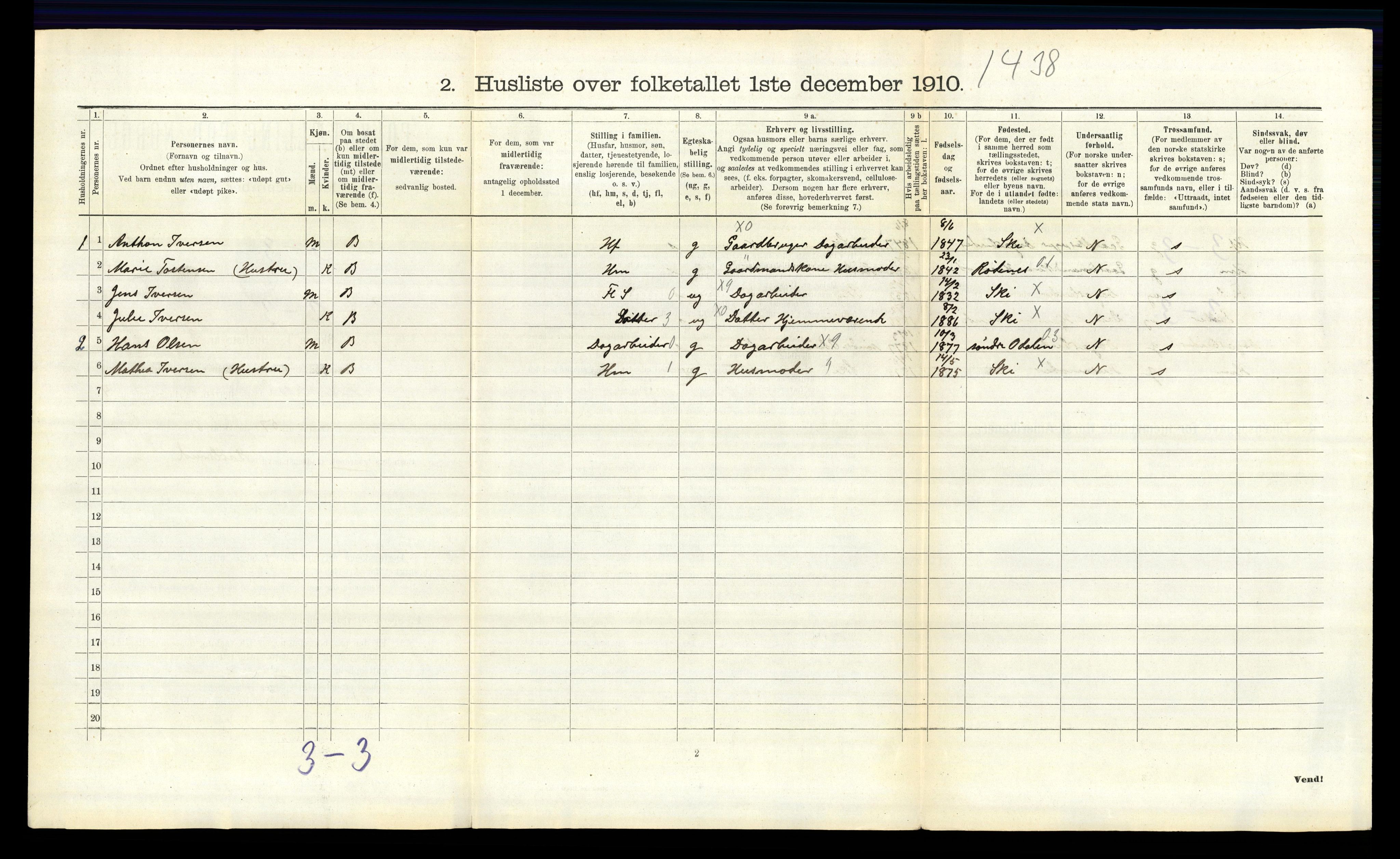 RA, 1910 census for Kråkstad, 1910, p. 424