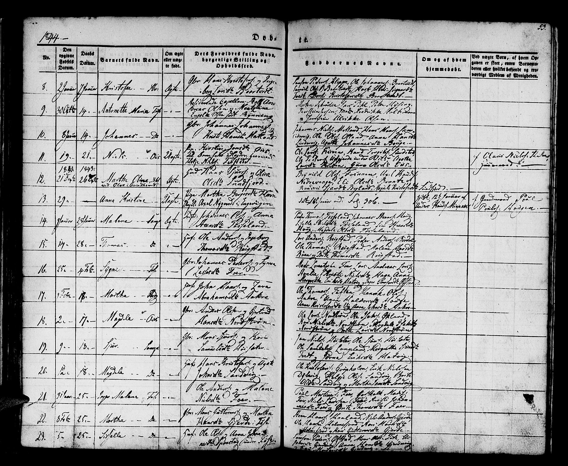 Os sokneprestembete, AV/SAB-A-99929: Parish register (official) no. A 15, 1839-1851, p. 53