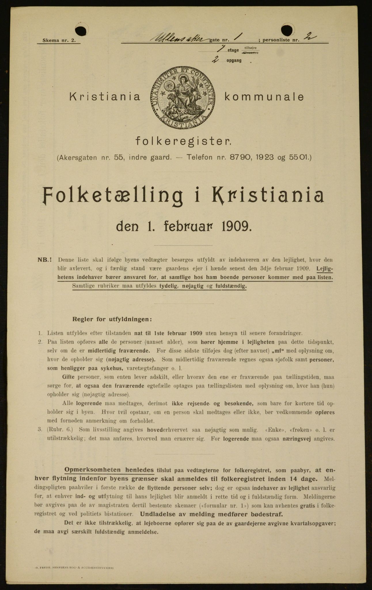 OBA, Municipal Census 1909 for Kristiania, 1909, p. 107623