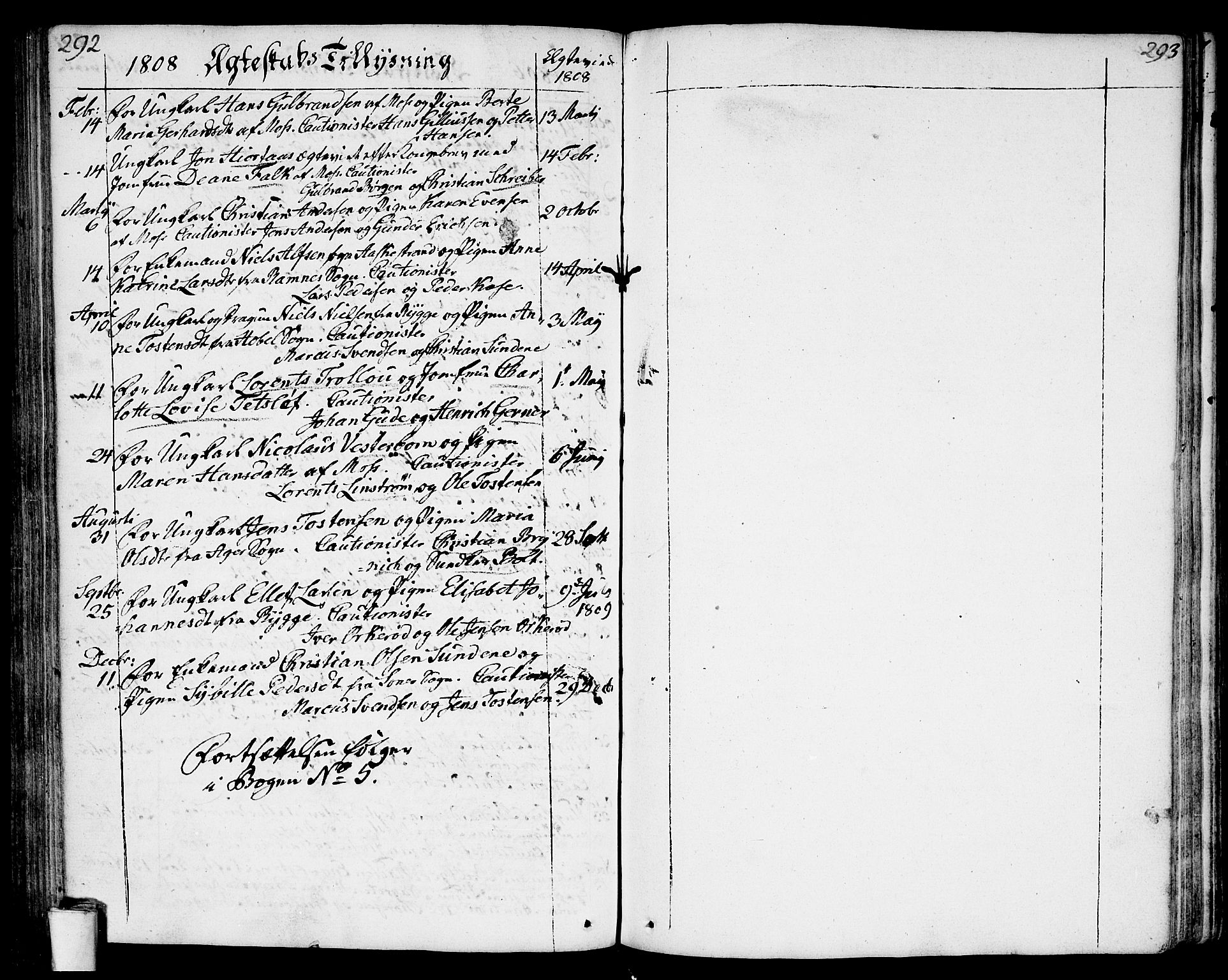 Moss prestekontor Kirkebøker, SAO/A-2003/F/Fa/L0004: Parish register (official) no. I 4, 1784-1808, p. 292-293
