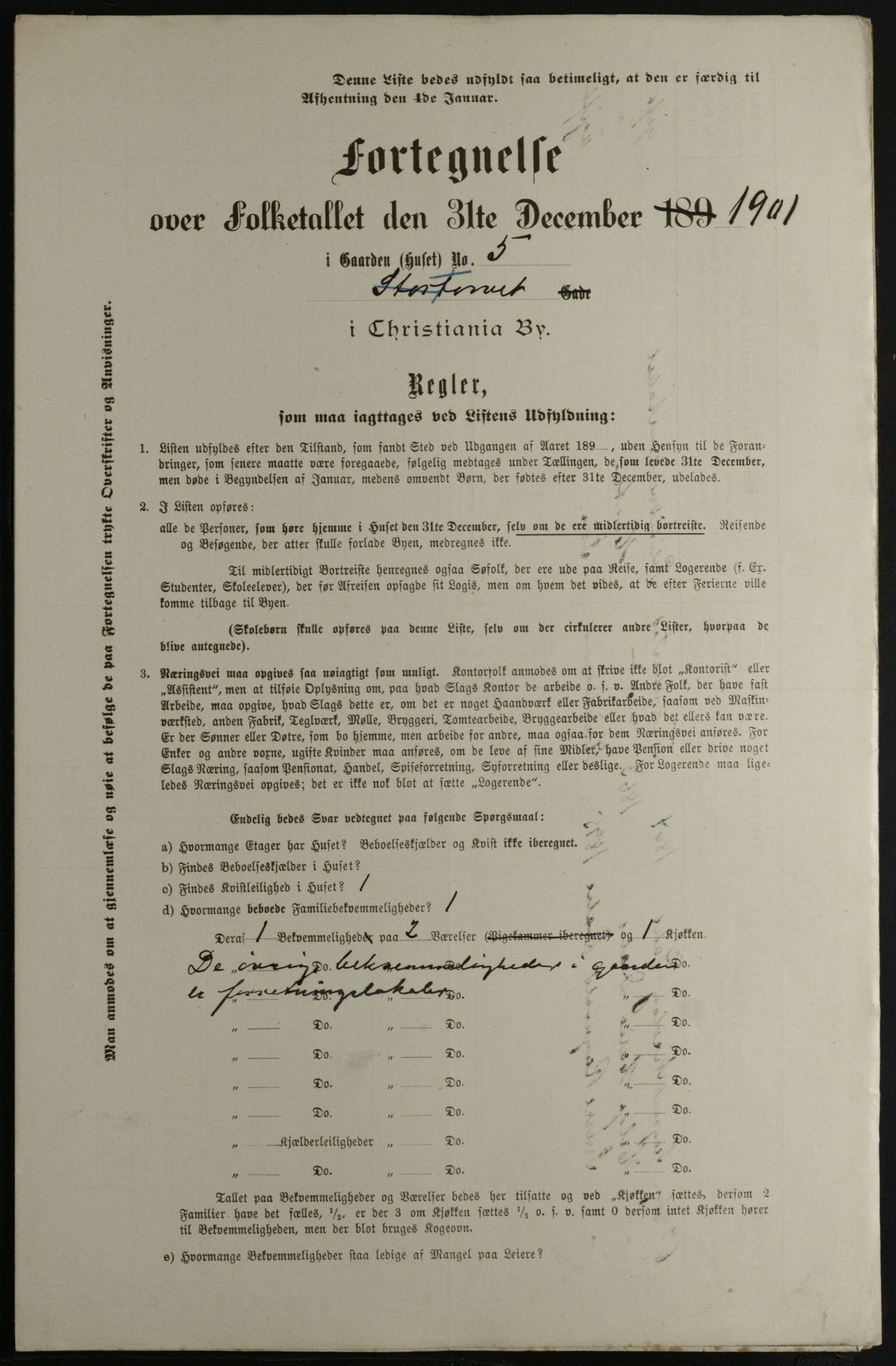 OBA, Municipal Census 1901 for Kristiania, 1901, p. 15941