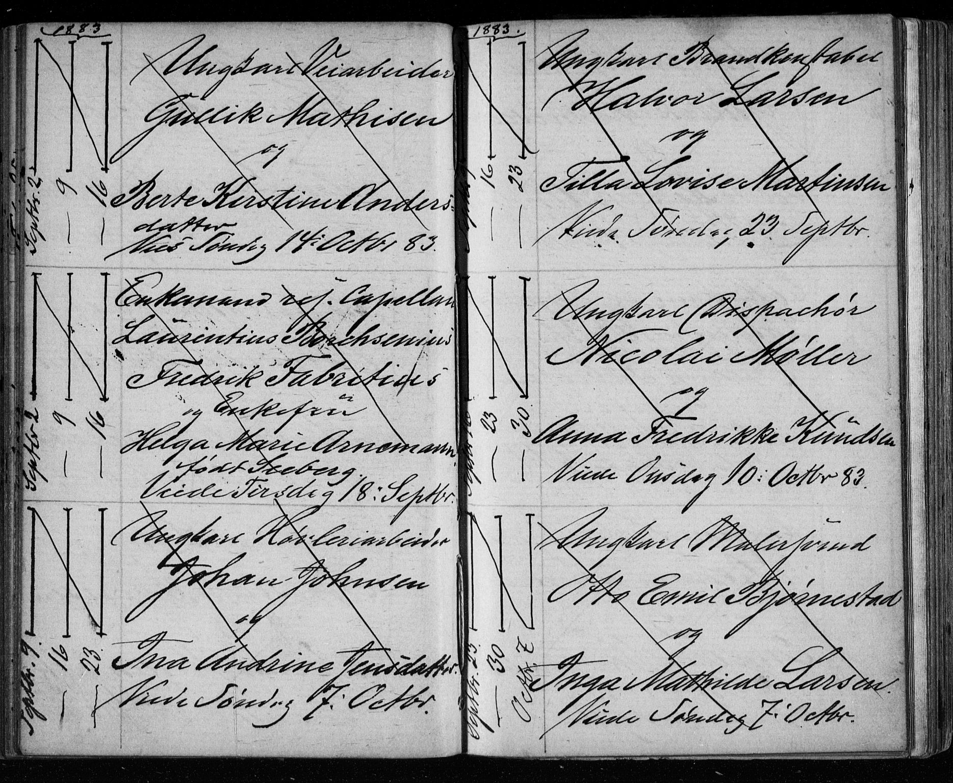 Bragernes kirkebøker, AV/SAKO-A-6/H/Ha/L0006: Banns register no. 6, 1873-1896